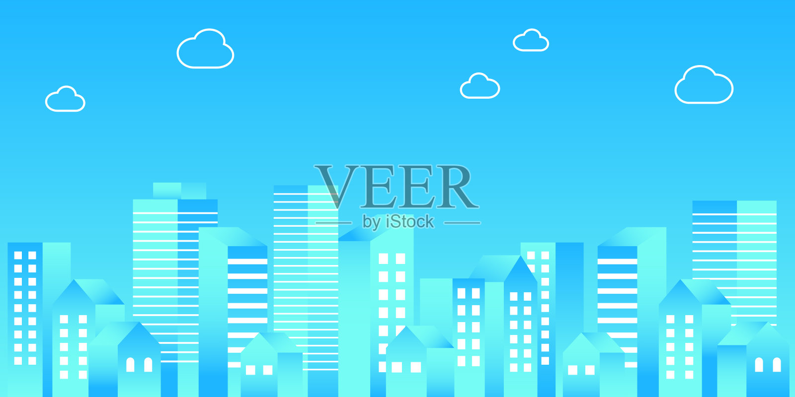 简单时尚的建筑插图插画图片素材