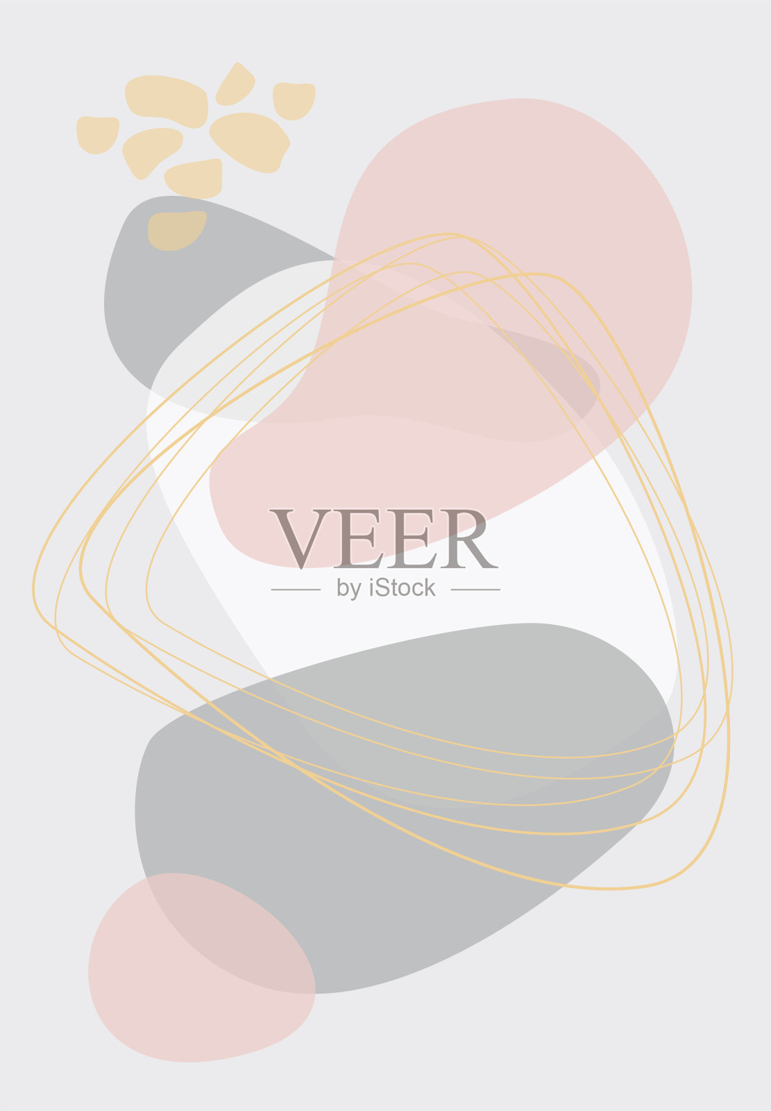 手绘矢量插图。涂鸦和各种形状的抽象设计。插画图片素材