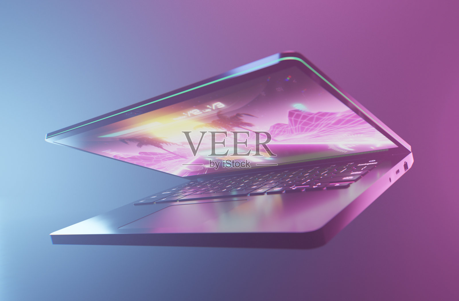 一个便携式游戏笔记本与赛车游戏照片摄影图片