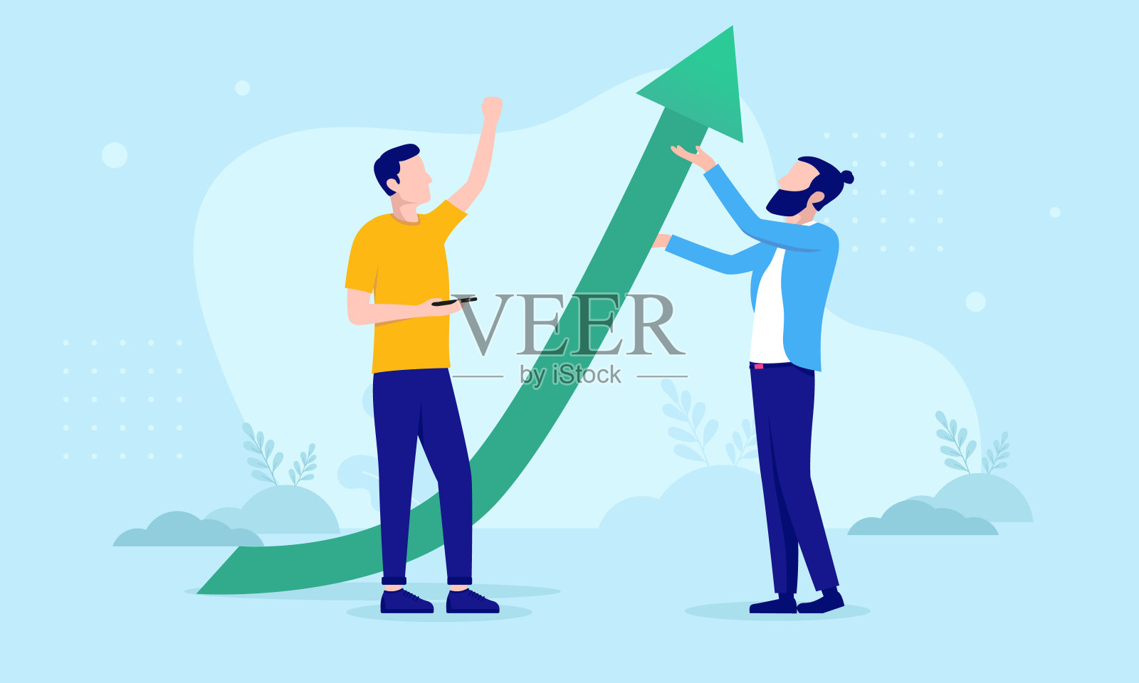 商业促进增长插画图片素材