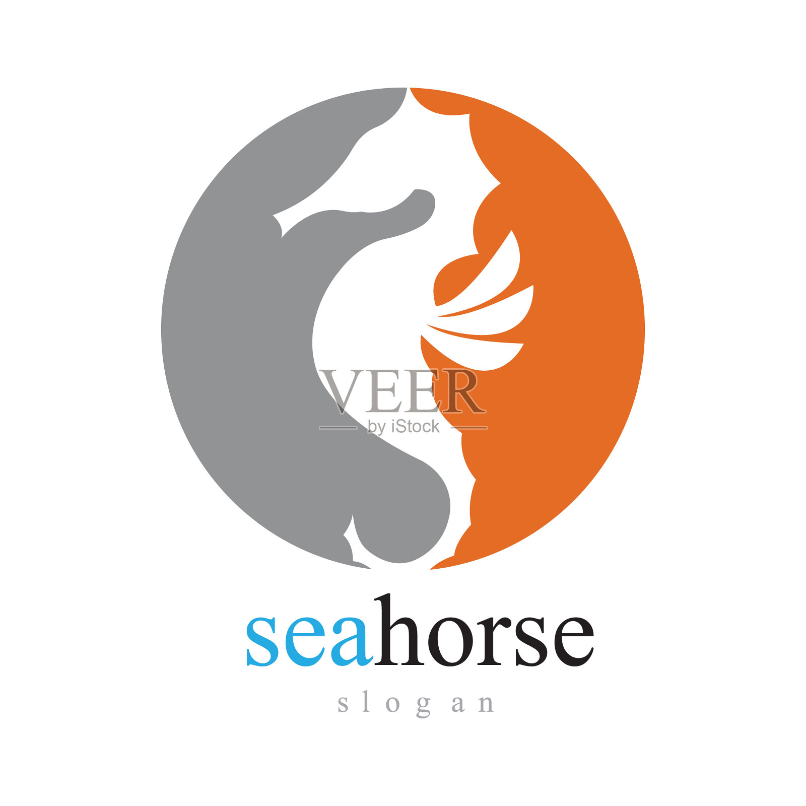 海马图标标志和创意符号插画图片素材