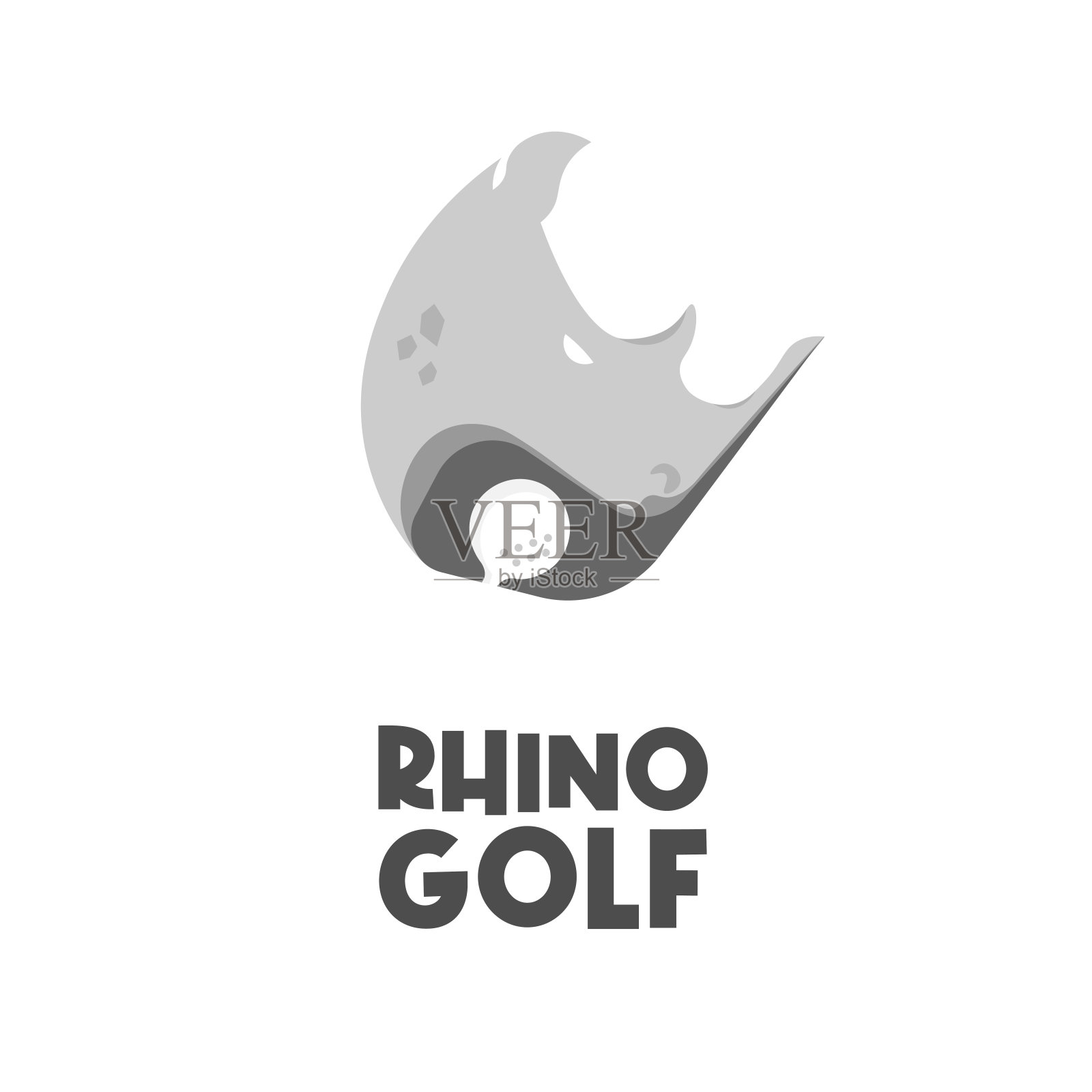 高尔夫犀牛简单插图设计元素图片