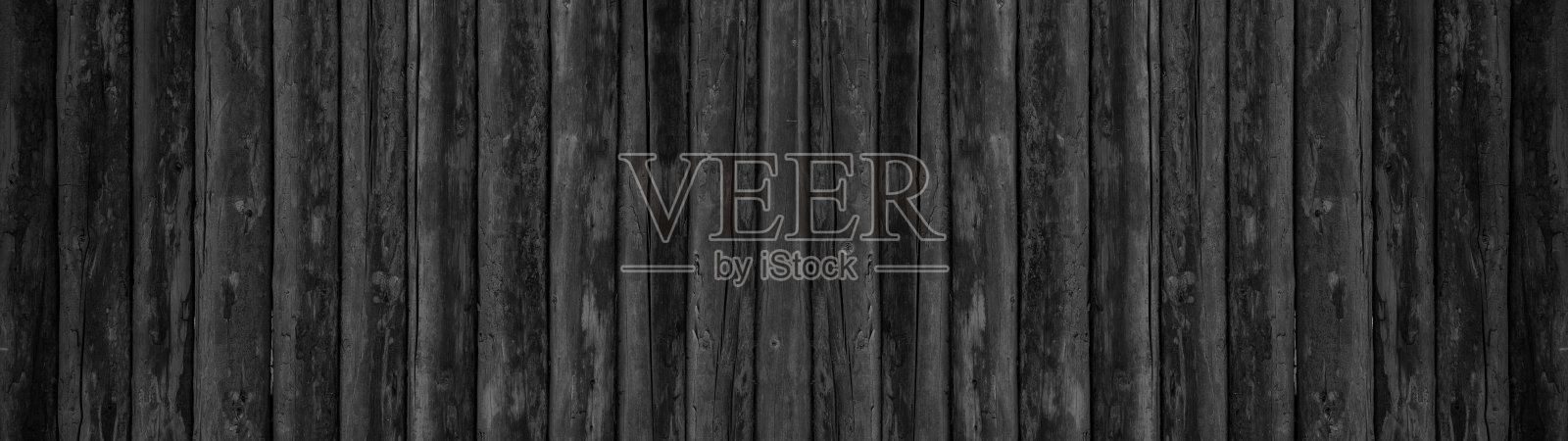 古老的黑灰色质朴的暗木纹理——木背景全景长条旗照片摄影图片