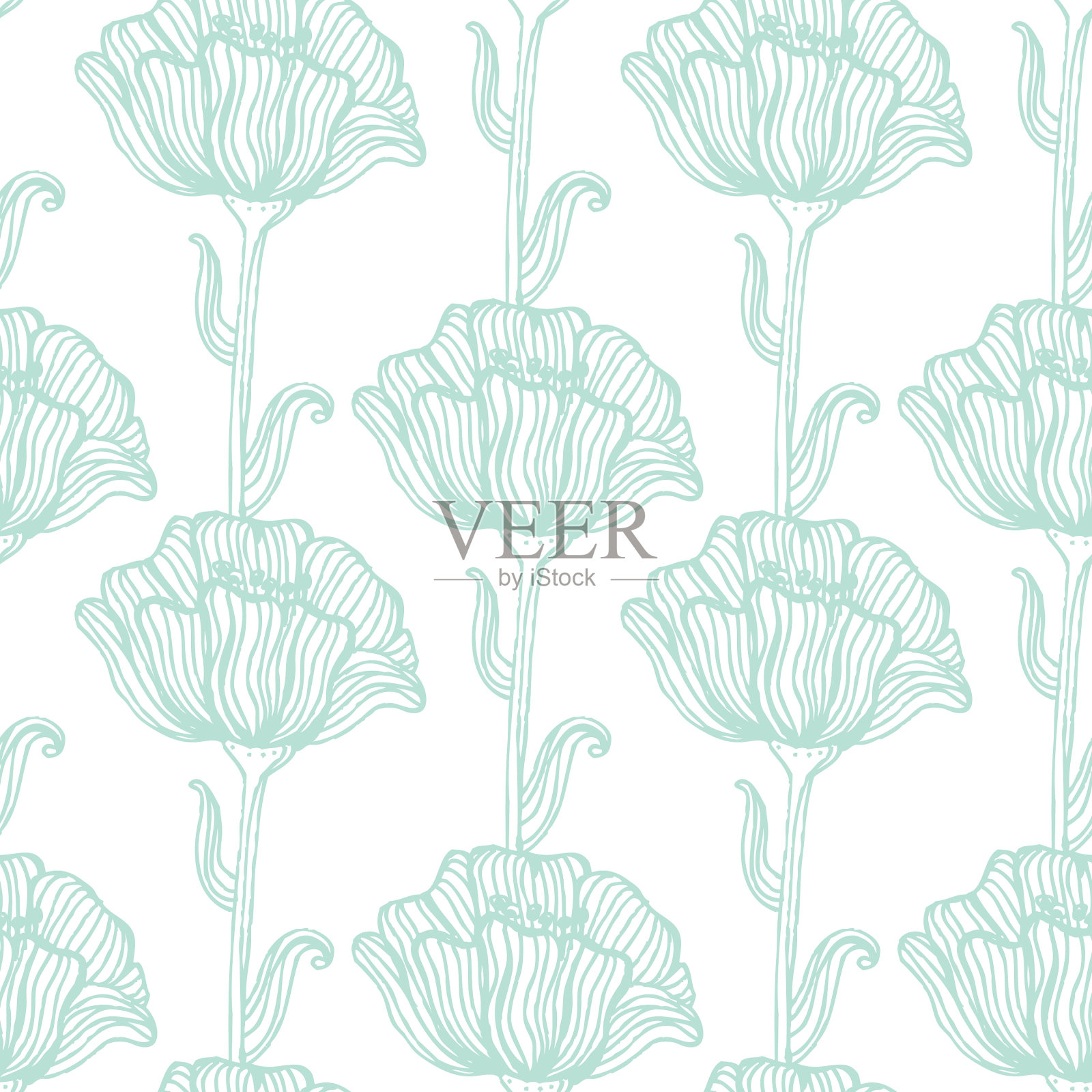 花卉无缝模式插画图片素材