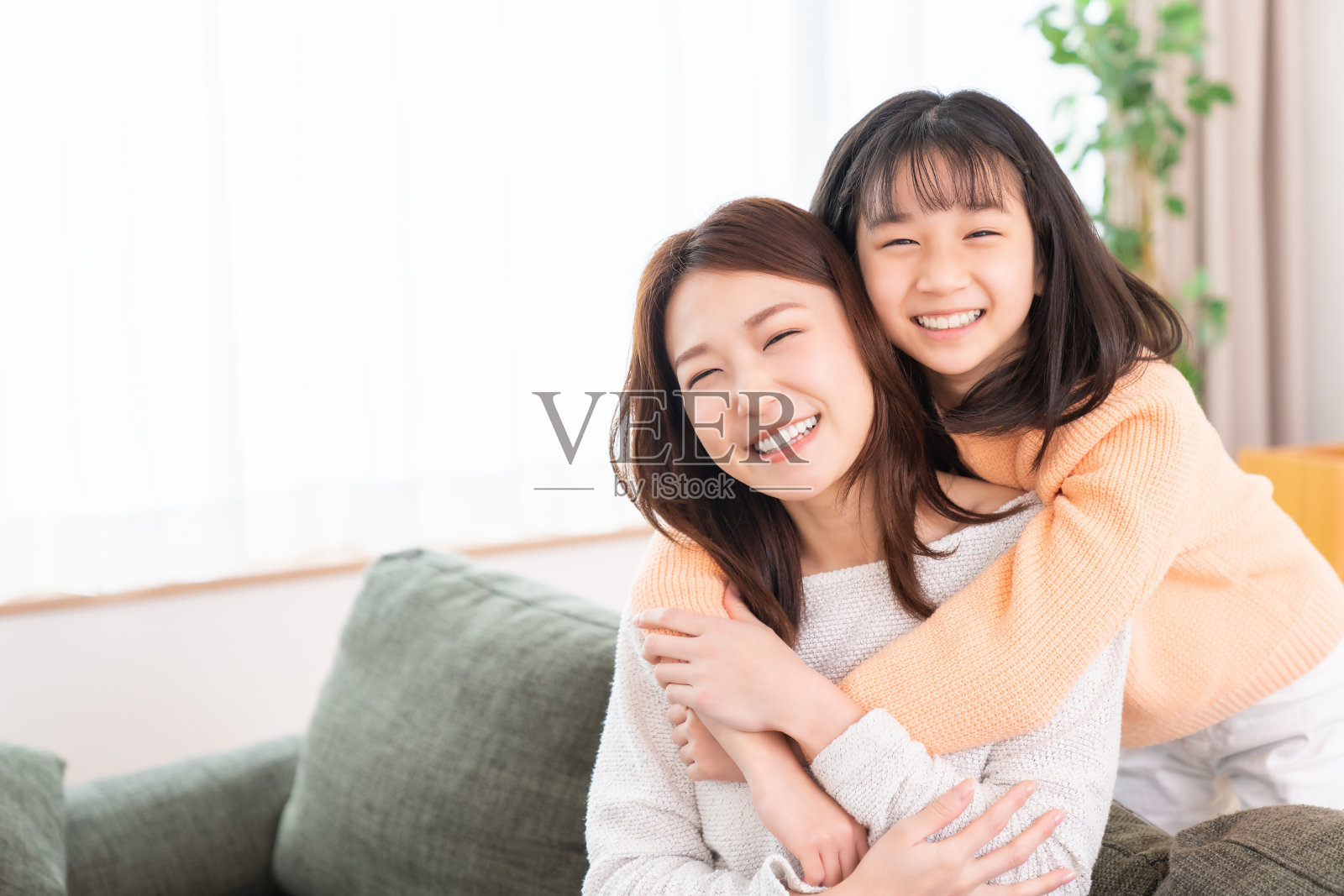 亚洲母亲和女儿照片摄影图片