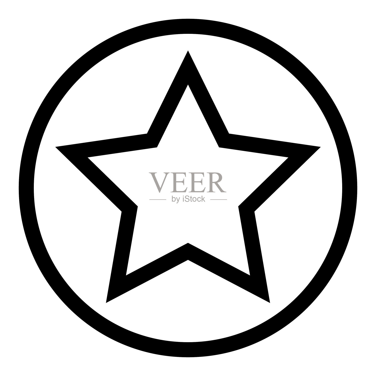 星星平面图标孤立在白色背景上图标素材