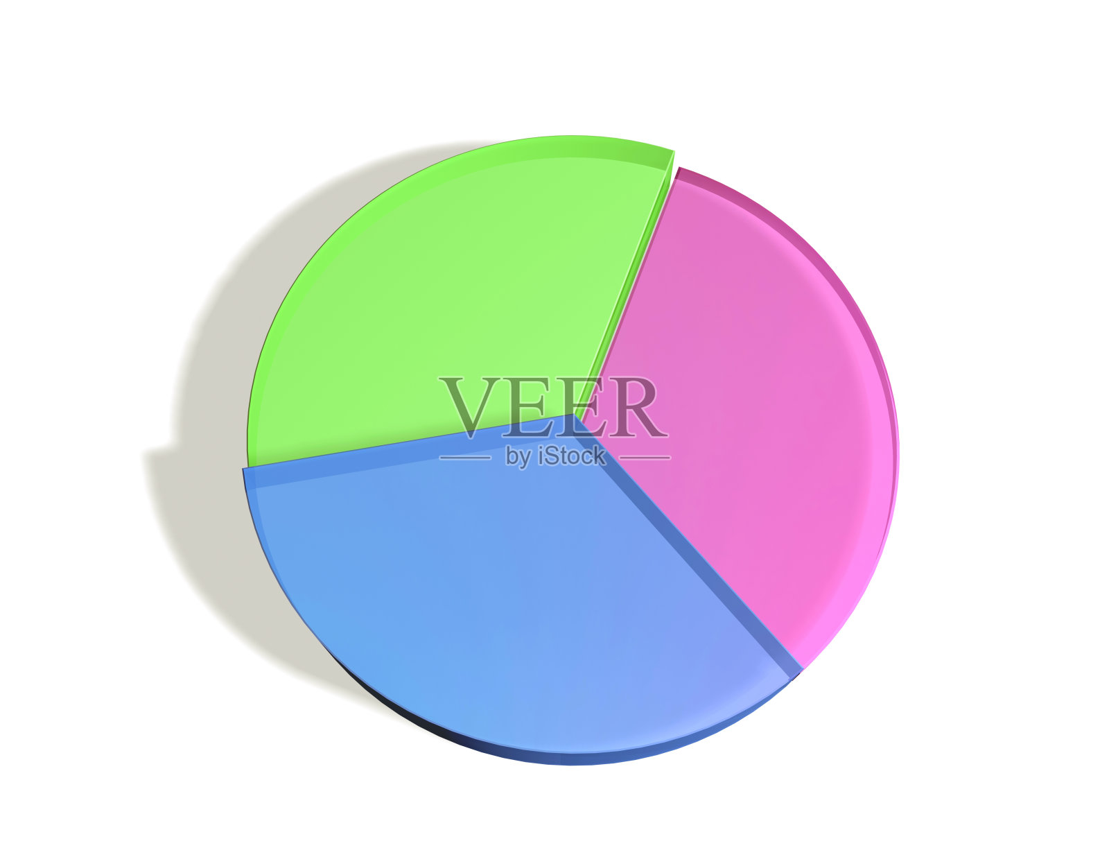 风格化的玻璃圆信息图。三个部分。3 d演示。照片摄影图片