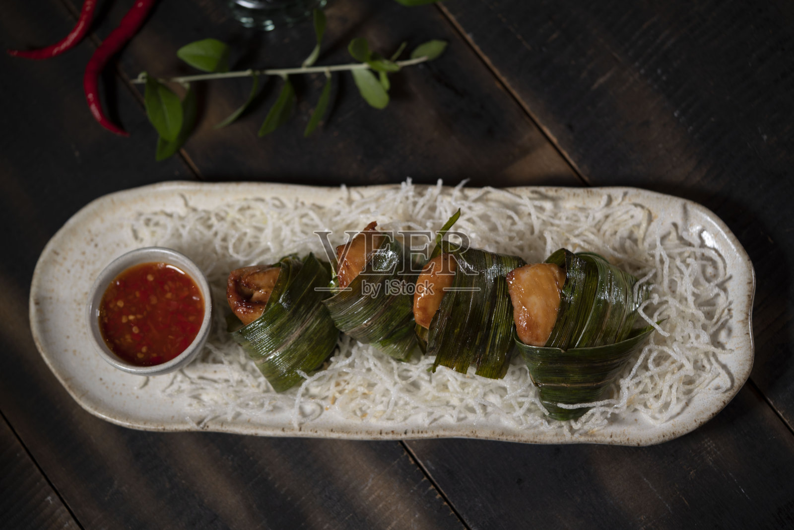 泰国香包鸡或泰国香包鸡照片摄影图片