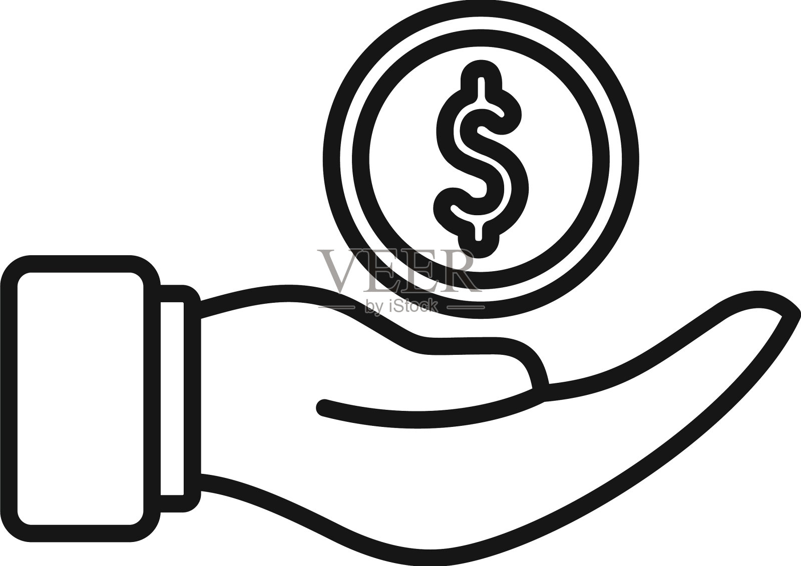 保持金钱拍卖图标轮廓业务设计元素图片