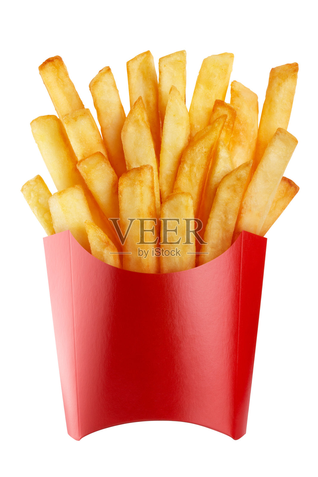 美味的薯条装在白色的红色纸盒里照片摄影图片