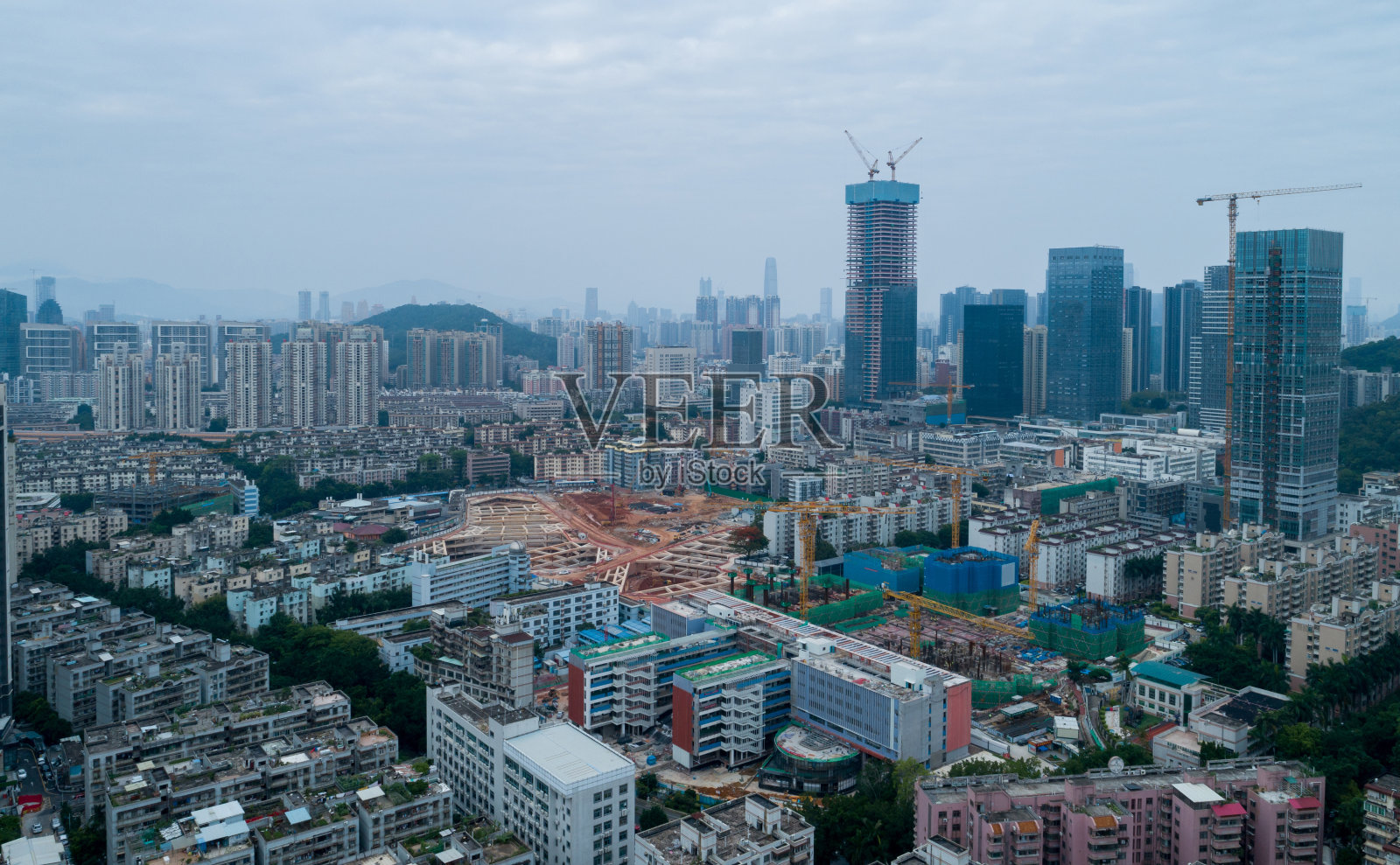 鸟瞰景观在深圳，中国照片摄影图片