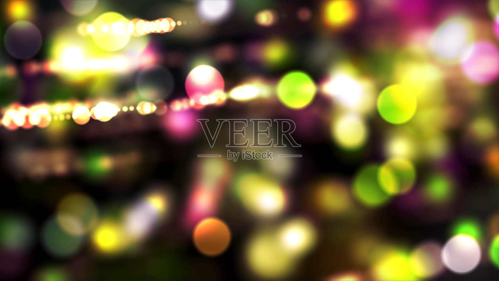 夜晚许多灯光的抽象照片的3d插图照片摄影图片