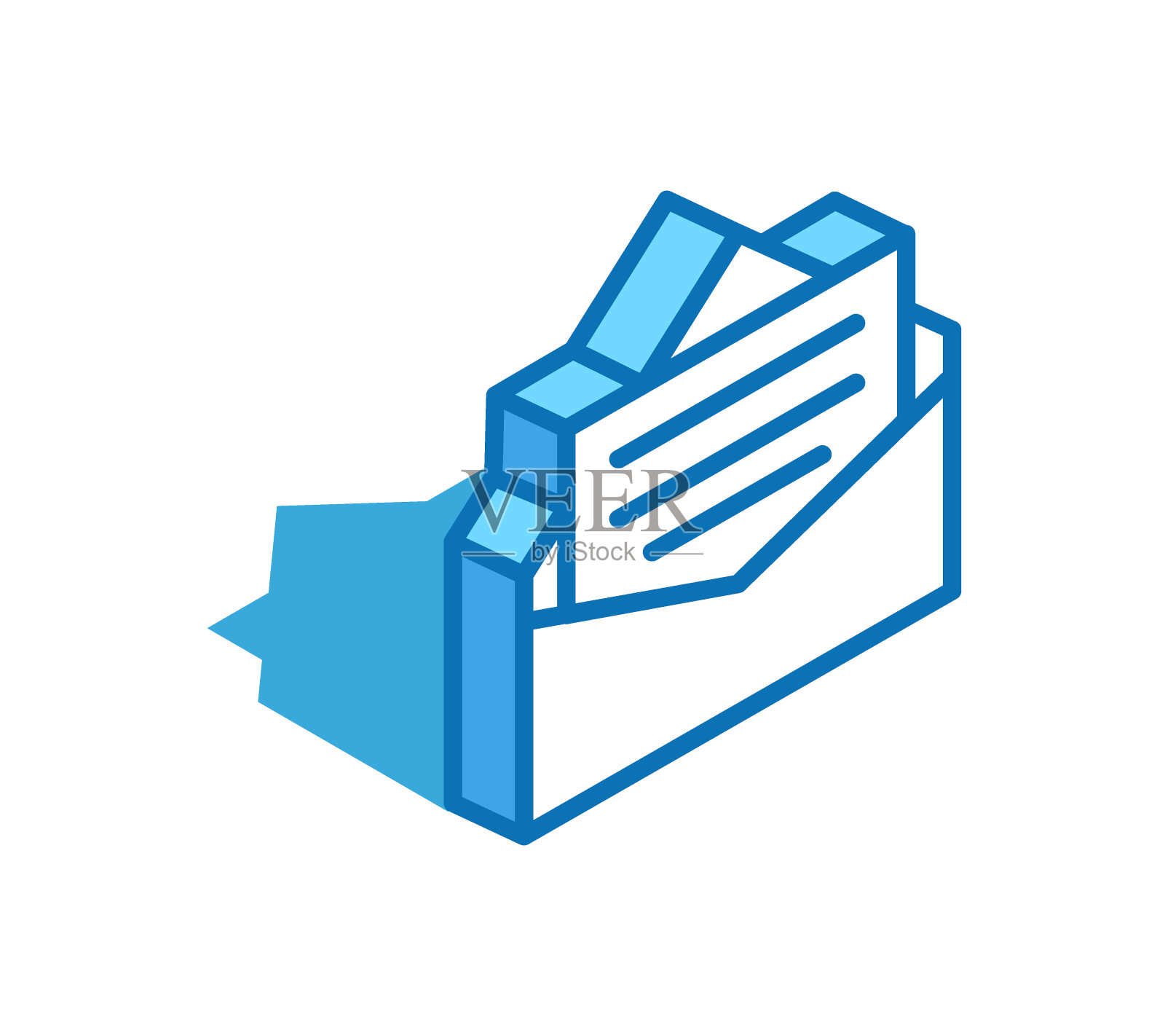 信等距图标。正面评价，网上留言3D线条风格符号。图标素材