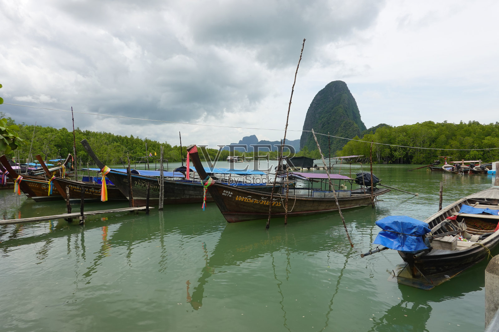 泰国南部漂浮渔村的风景，萨美南社，攀牙，泰国照片摄影图片