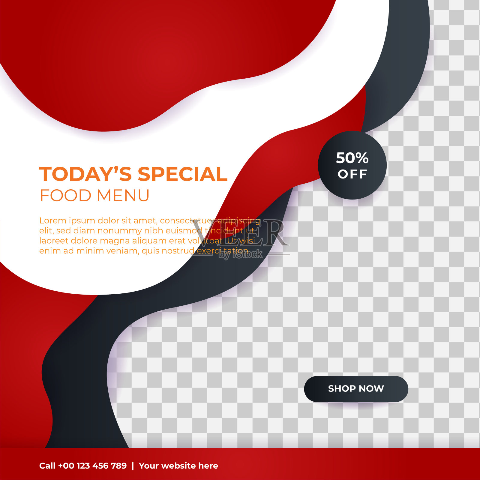 现代通用社交媒体发帖模板。网页横幅，传单或海报的广告提供销售促进营销。为旅游、商务、美食设计菜单、时尚、创意数码机构。设计模板素材