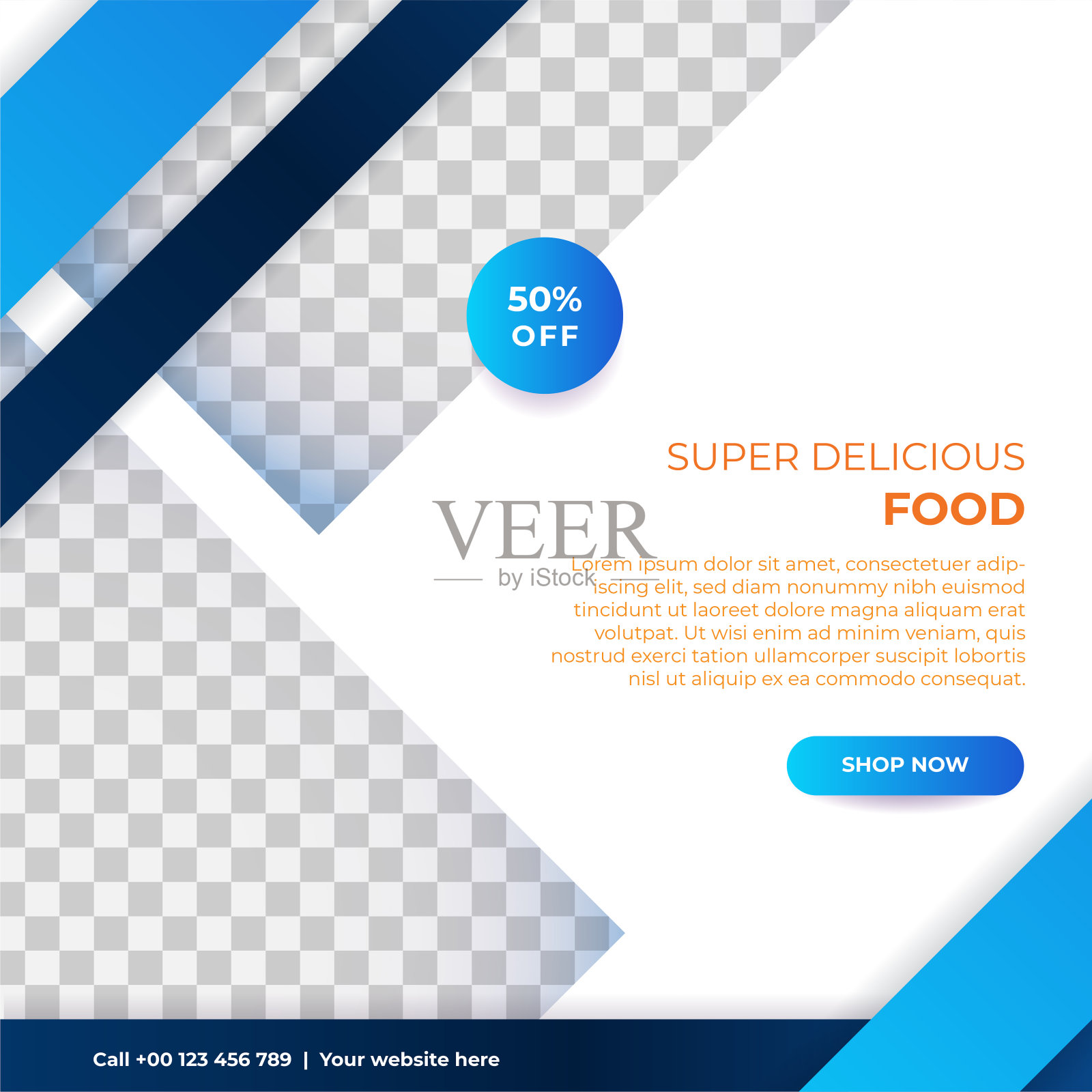 现代通用社交媒体发帖模板。网页横幅，传单或海报的广告提供销售促进营销。为旅游、商务、美食设计菜单、时尚、创意数码机构。设计模板素材