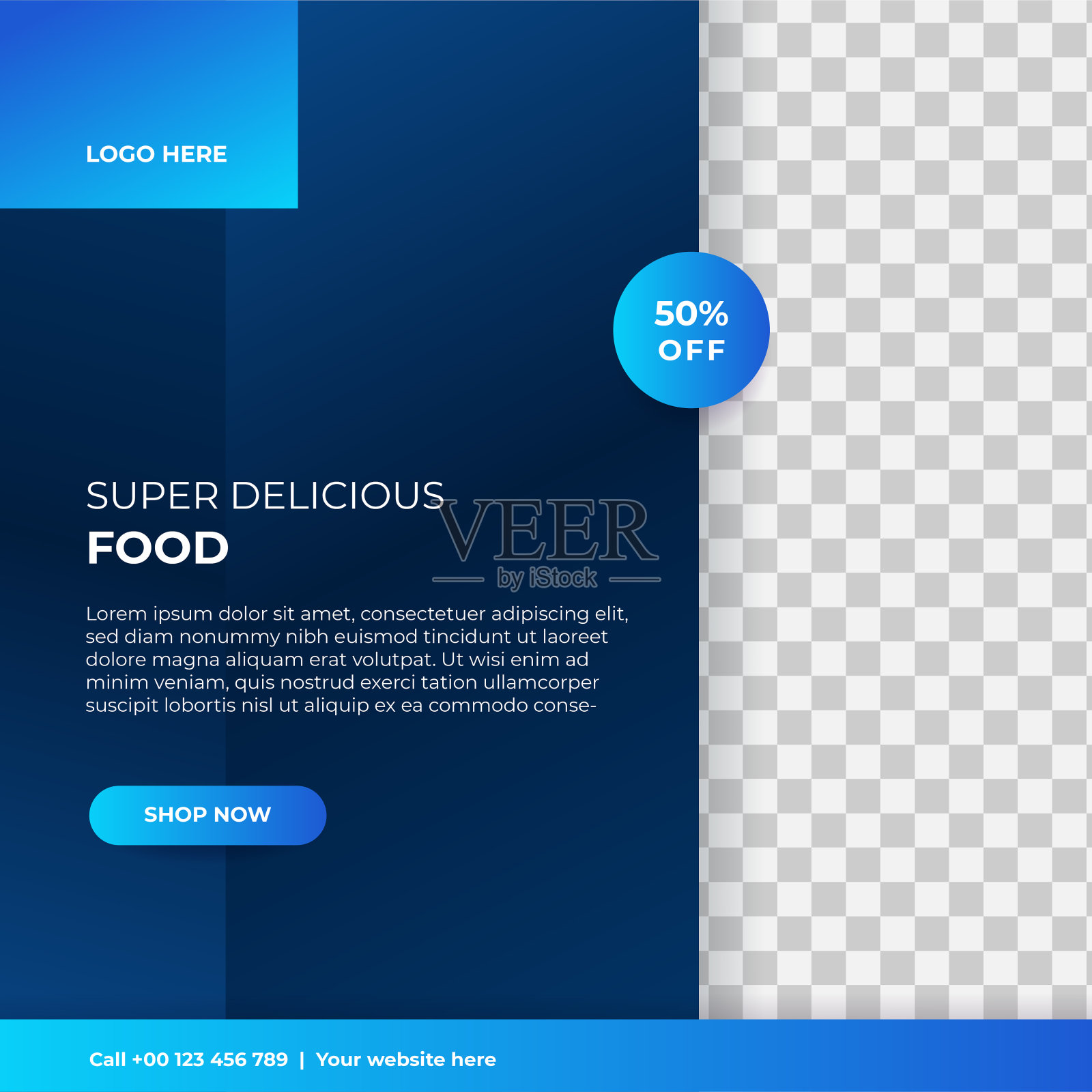 现代通用社交媒体发帖模板。网页横幅，传单或海报的广告提供销售促进营销。为旅游、商务、美食设计菜单、时尚、创意数码机构。设计模板素材