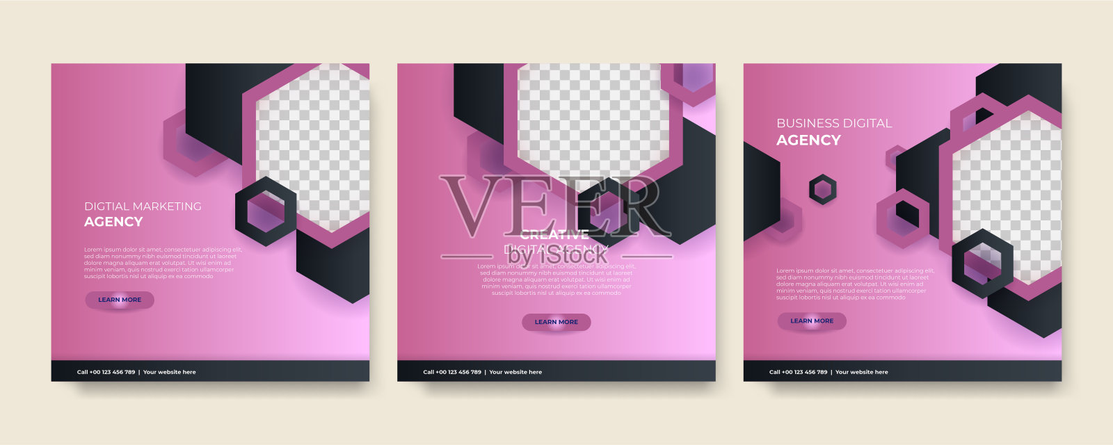 现代通用社交媒体发帖模板。网页横幅，传单或海报的广告提供销售促进营销。为旅游、商务、美食设计菜单、时尚、创意数码机构。设计模板素材