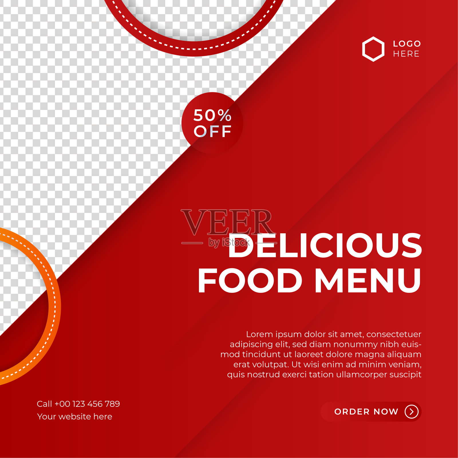 现代通用社交媒体发帖模板。网页横幅，传单或海报的广告提供销售促进营销。为旅游、商务、美食设计菜单、时尚、创意数码机构。设计模板素材