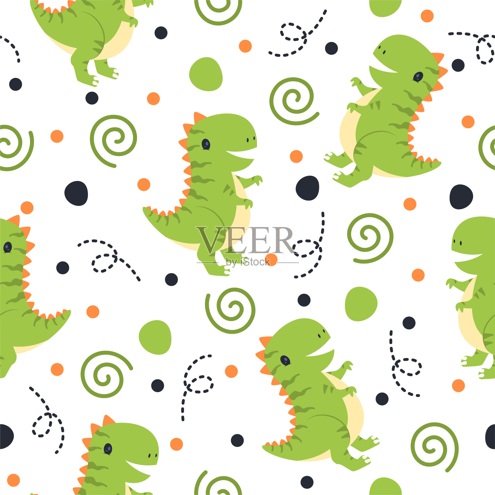 酷恐龙插图图案设计插画图片素材