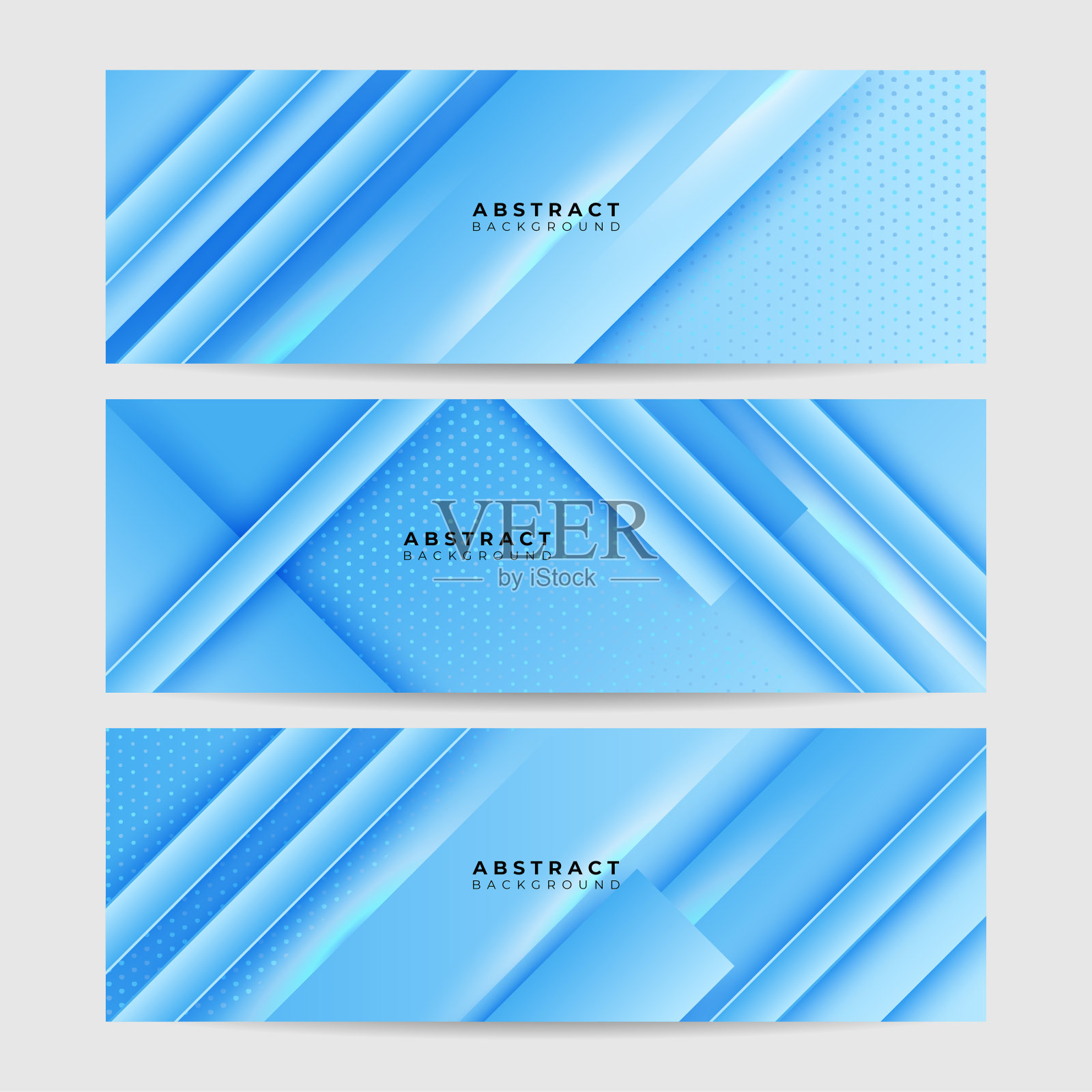 向量抽象图形设计旗帜图案背景模板。蓝色抽象横幅背景设计模板素材