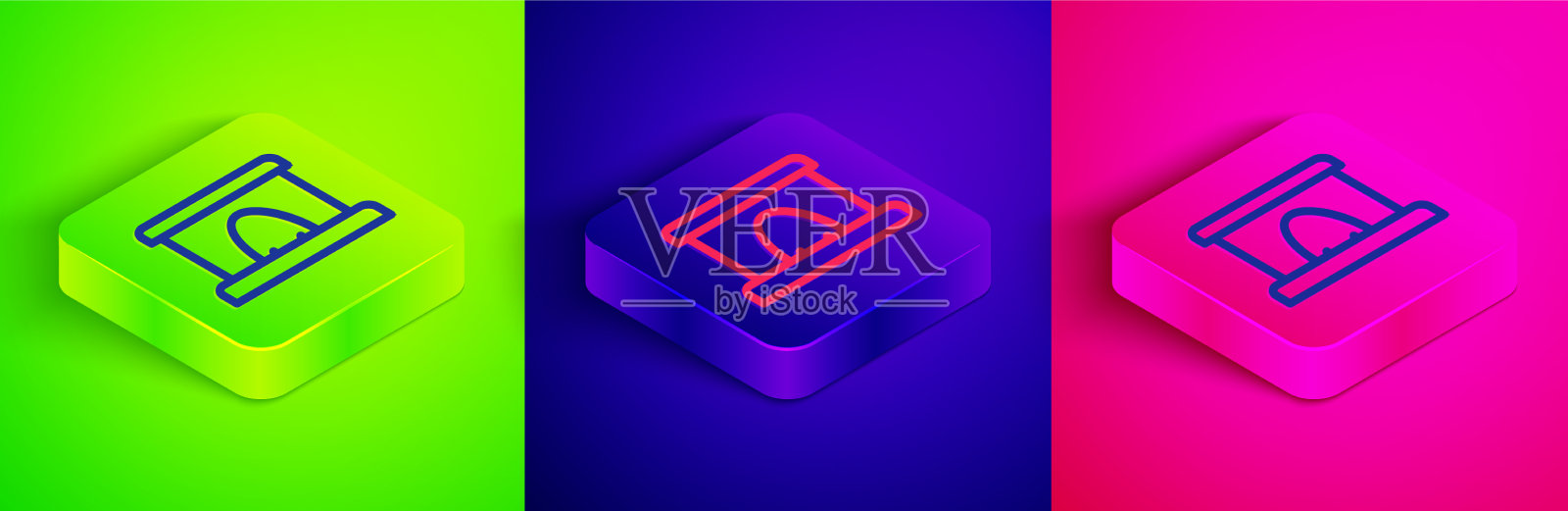 铁路隧道图标上孤立的等距线图标素材