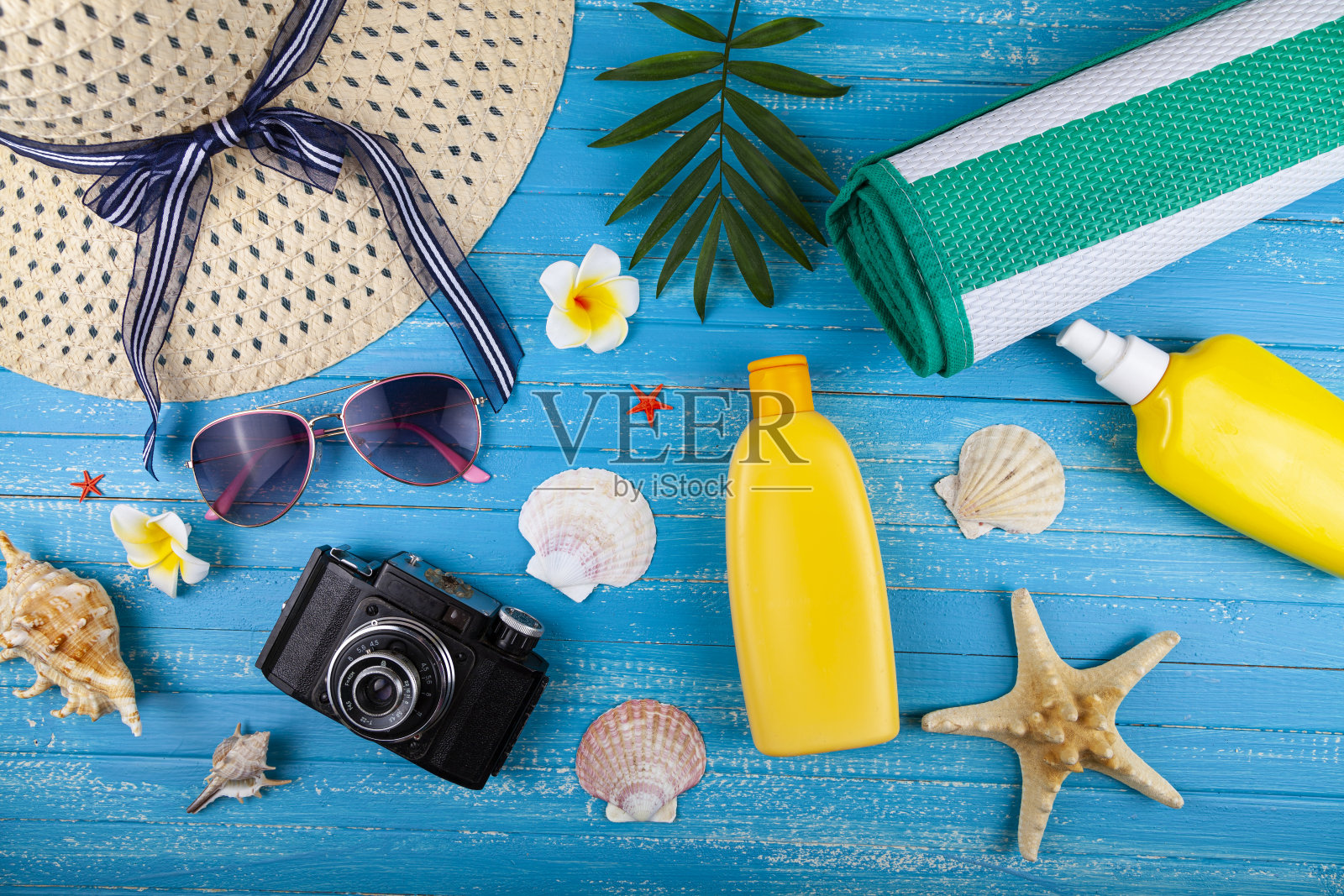 一切都是为了海滩度假。照片摄影图片