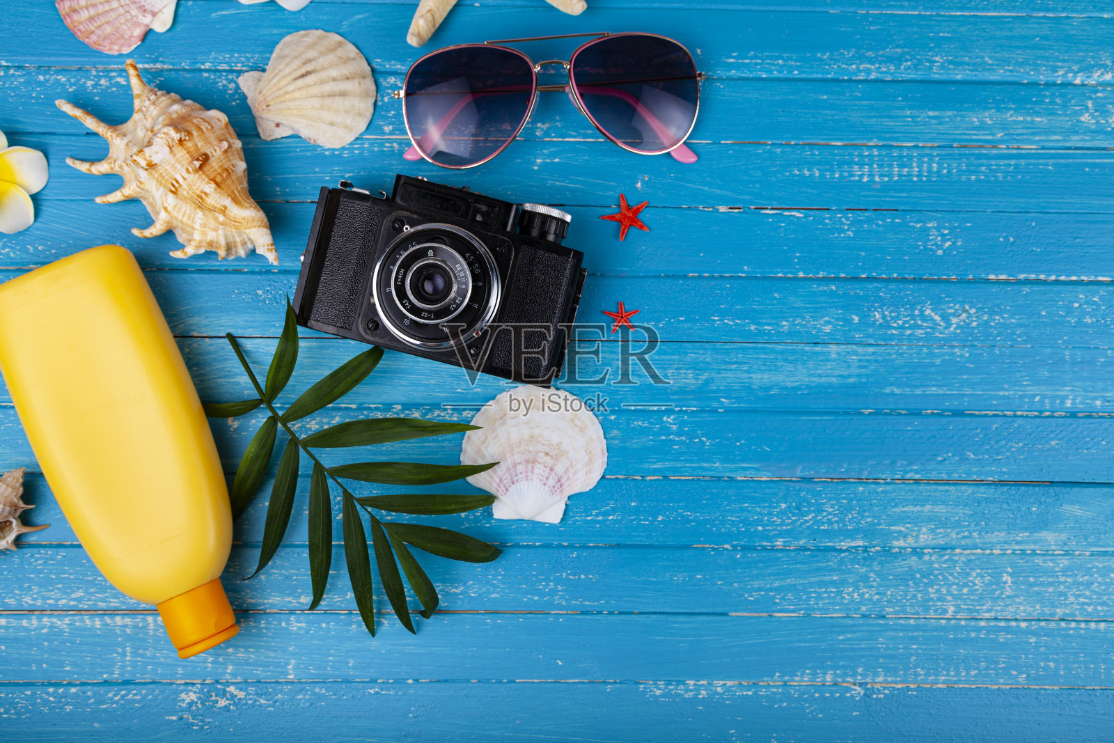 一切都是为了海滩度假。照片摄影图片