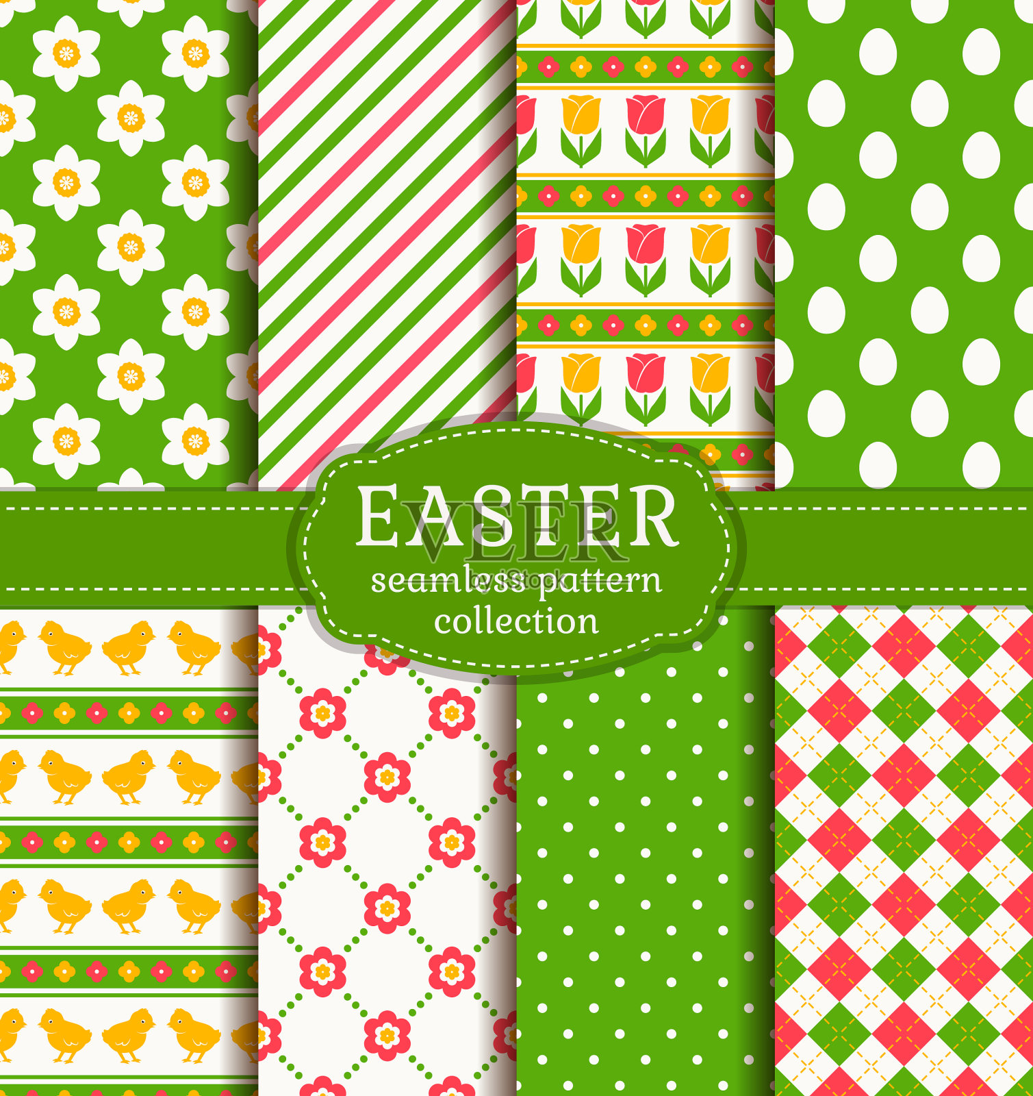 复活节快乐的可爱的节日背景插画图片素材