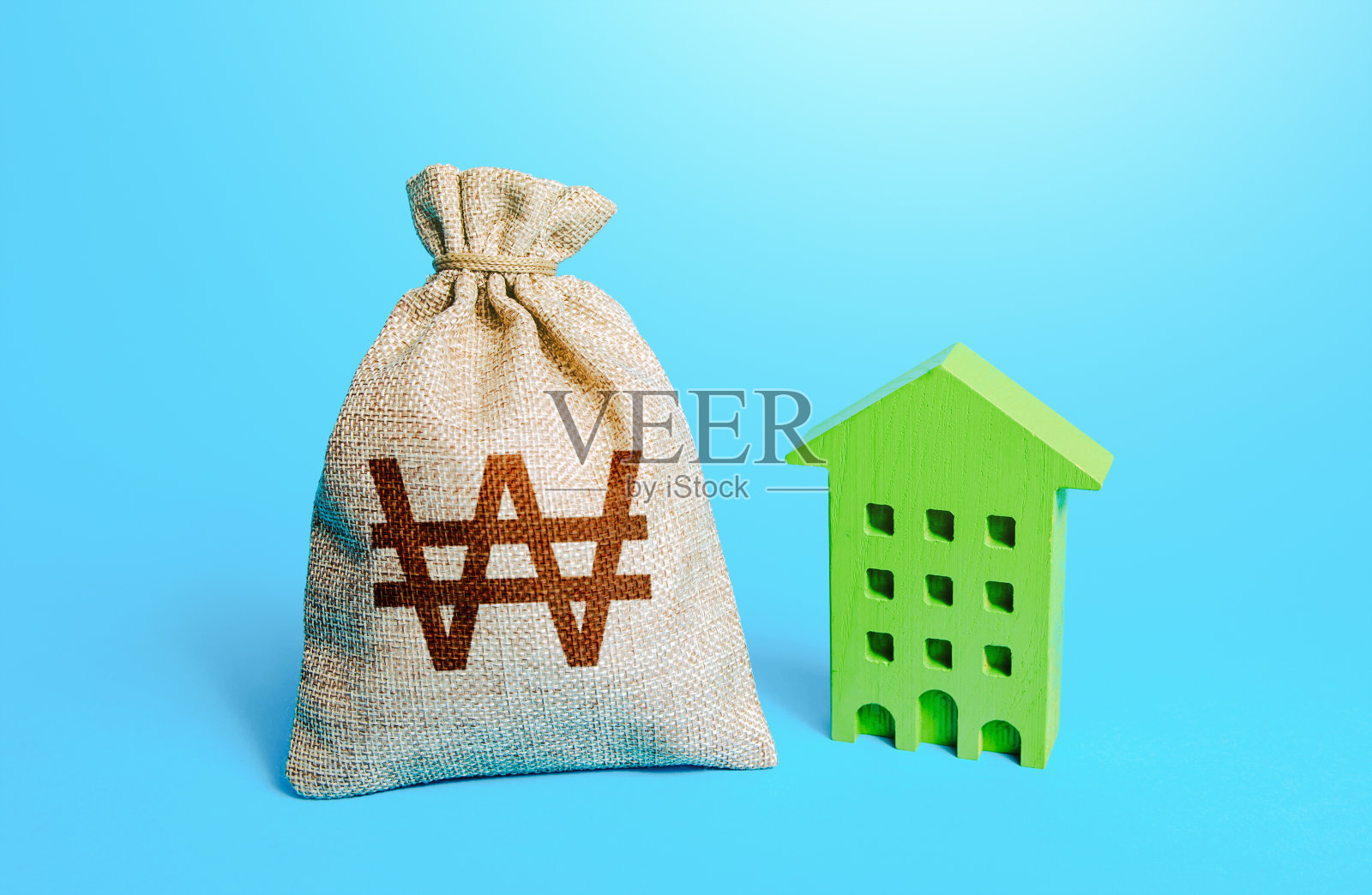 韩国赢了钱袋和绿色住宅。投资绿色技术。降低排放和能源效率。减少对环境的影响。投资可持续住房。照片摄影图片