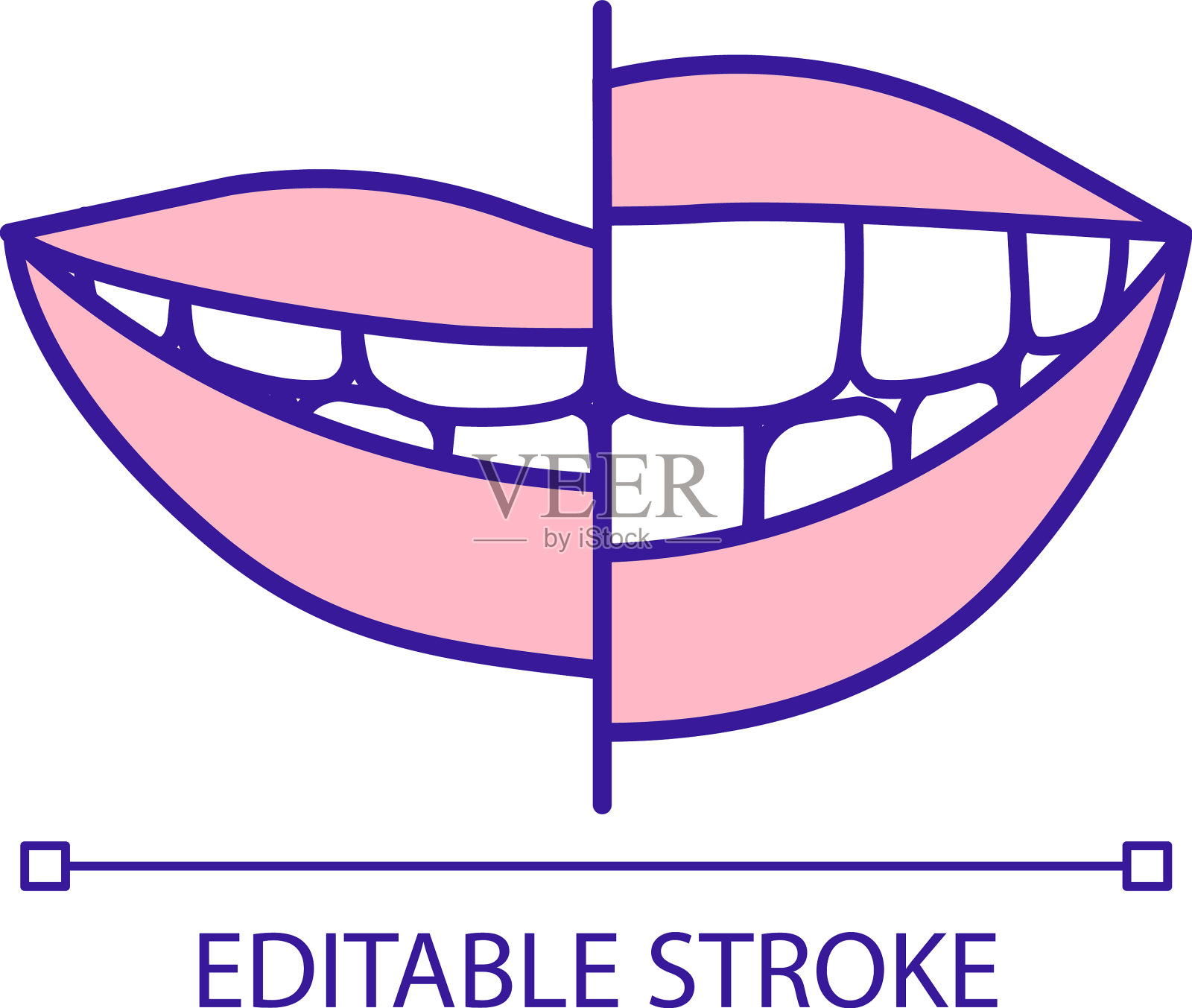 改变牙齿大小RGB颜色图标插画图片素材