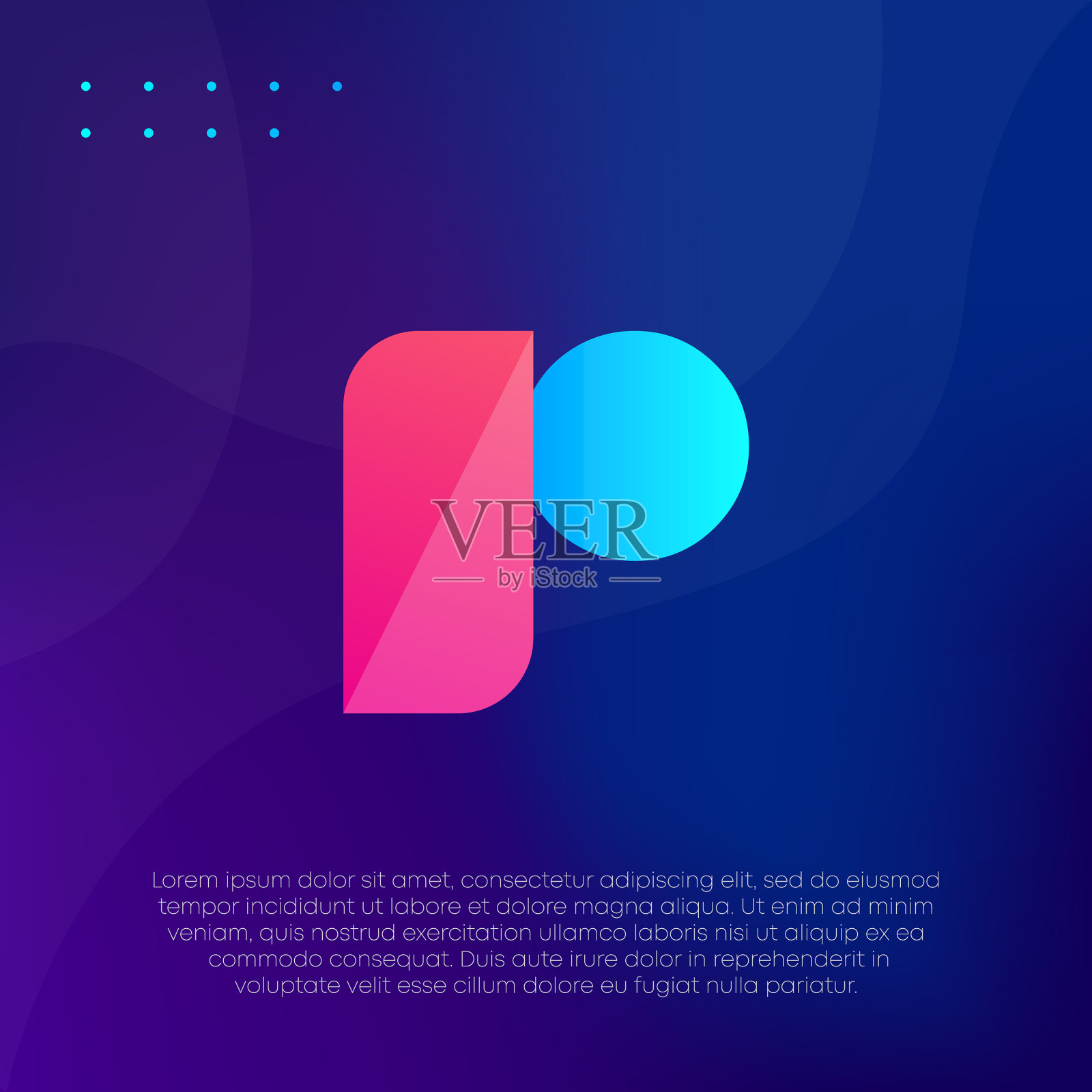 彩色小写字母r标志设计模板插画图片素材