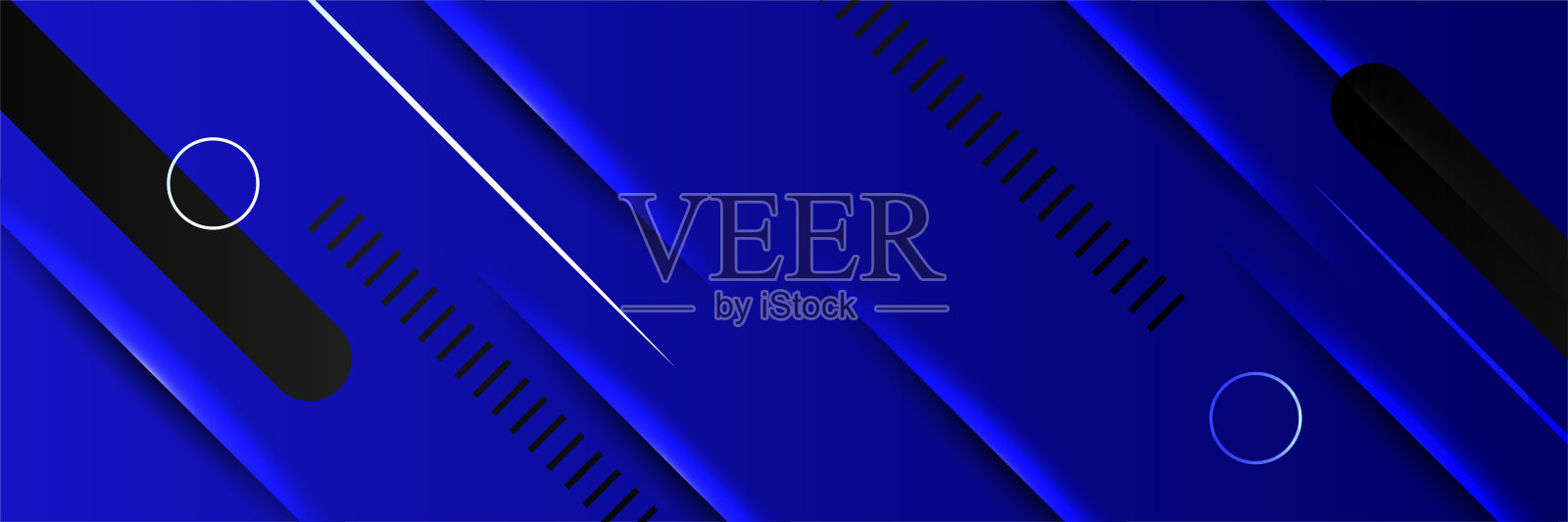 现代抽象深蓝色横幅背景。矢量插图模板与模式。为科技、商业、企业、机构、聚会、节日、研讨会和会谈设计。插画图片素材