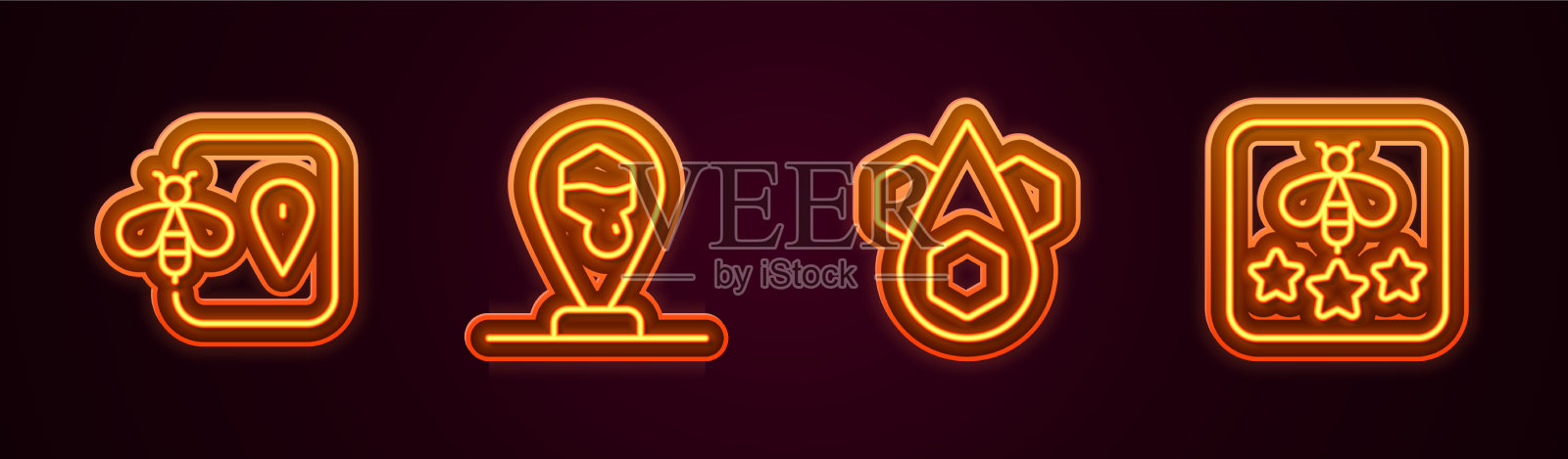 设置行蜂位置蜂房和蜂房类型图标素材