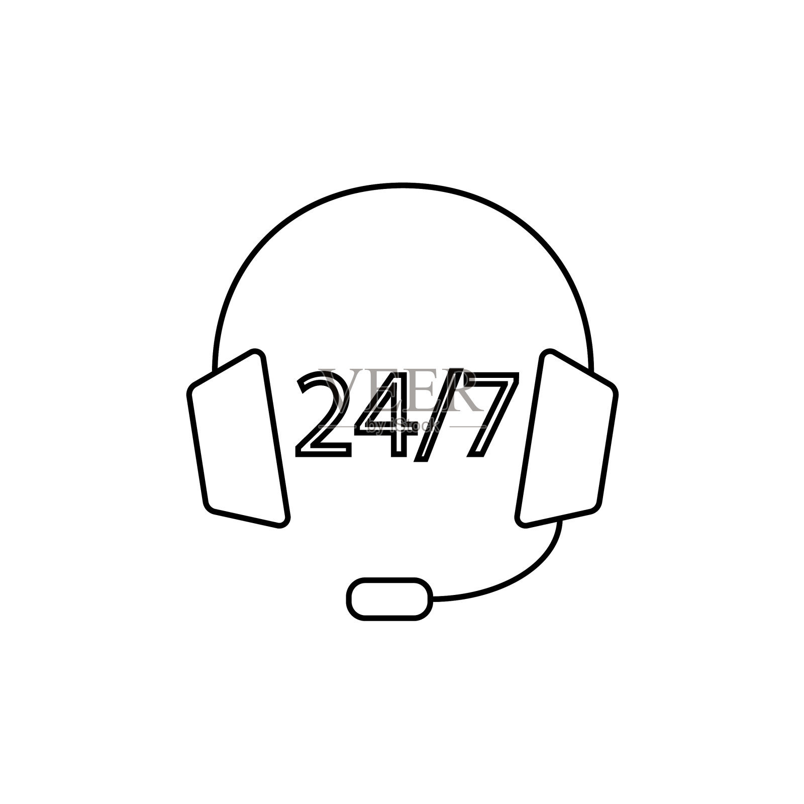 耳机支持24线图标符号logo设计元素图片