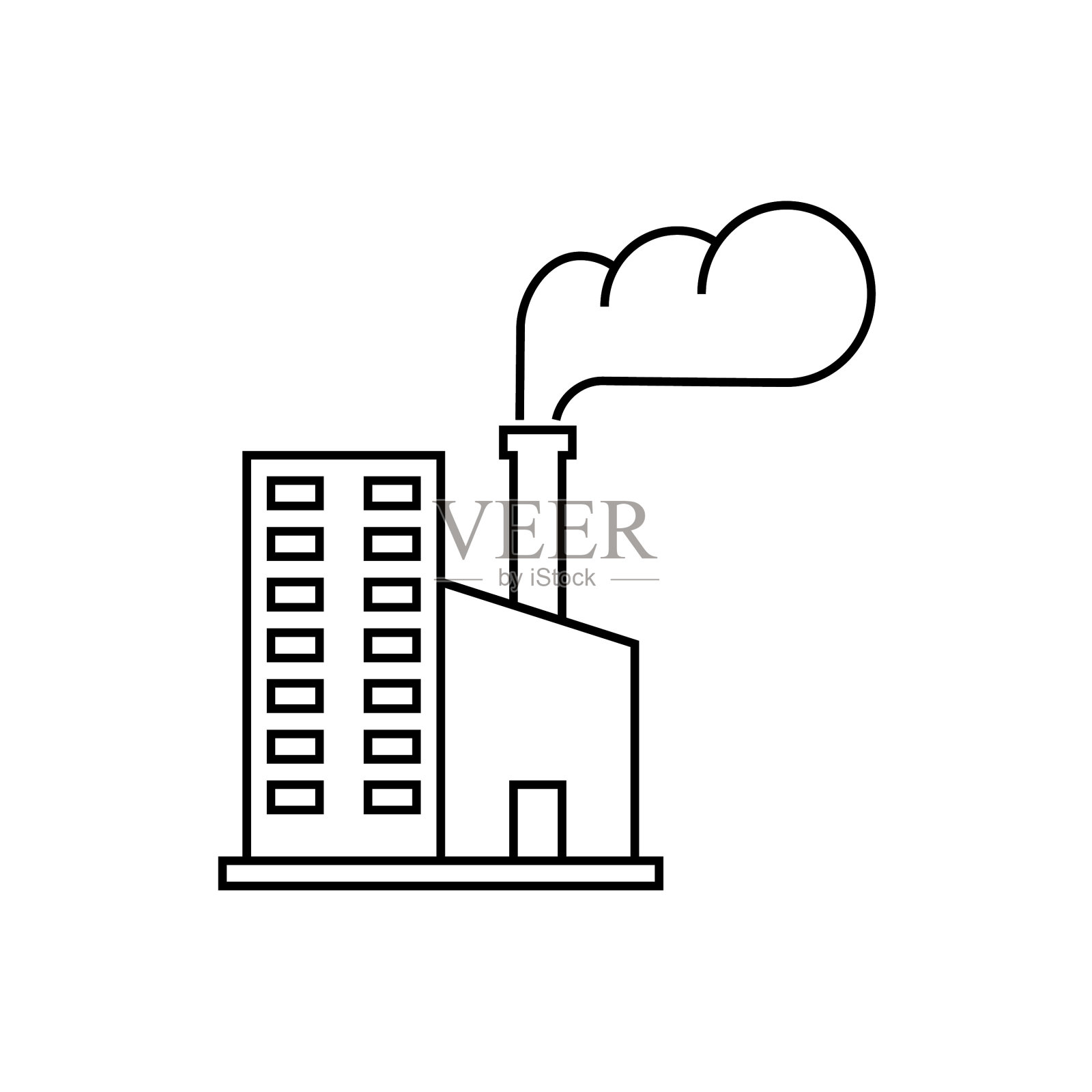 工厂线条图标轮廓标志线性风格图标素材