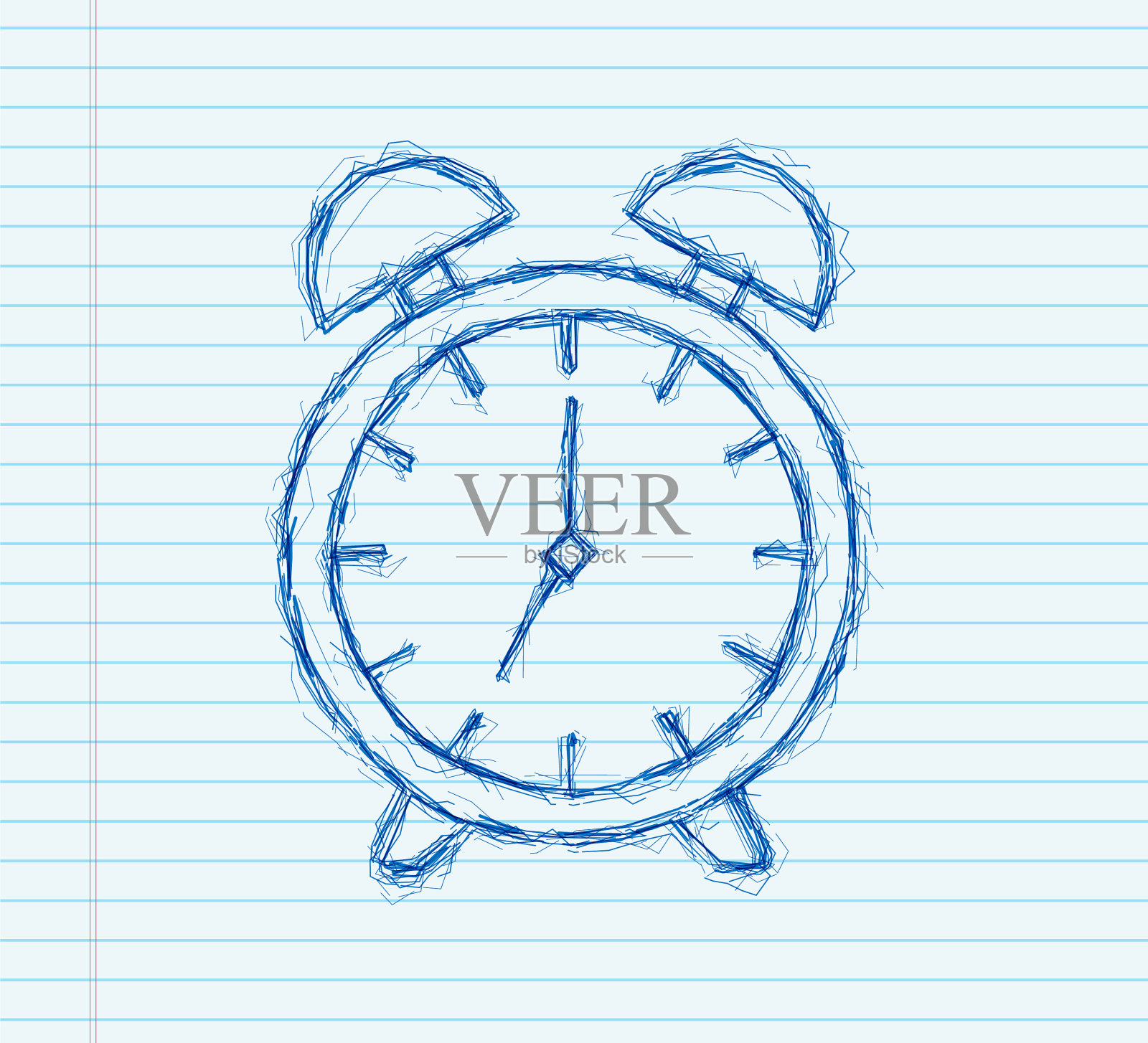 闹钟叫醒时间在手上白上插画图片素材