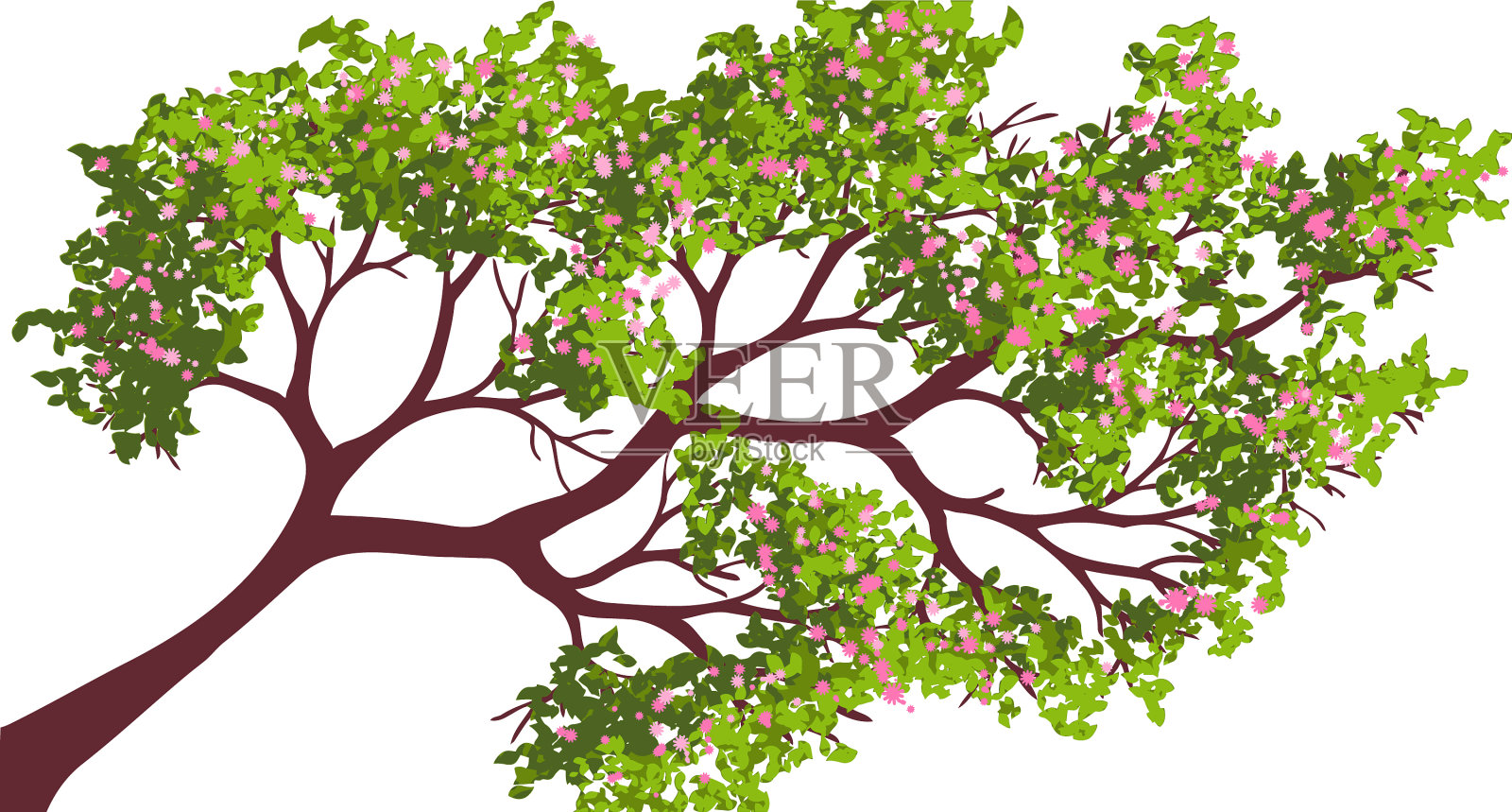 春天树的枝头开满了花设计元素图片