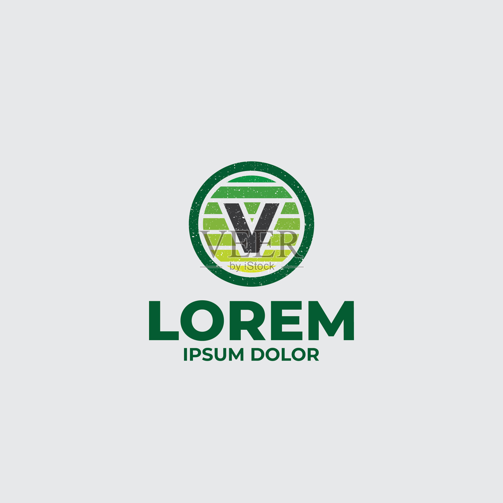 字母v户外复古标志设计模板插画图片素材