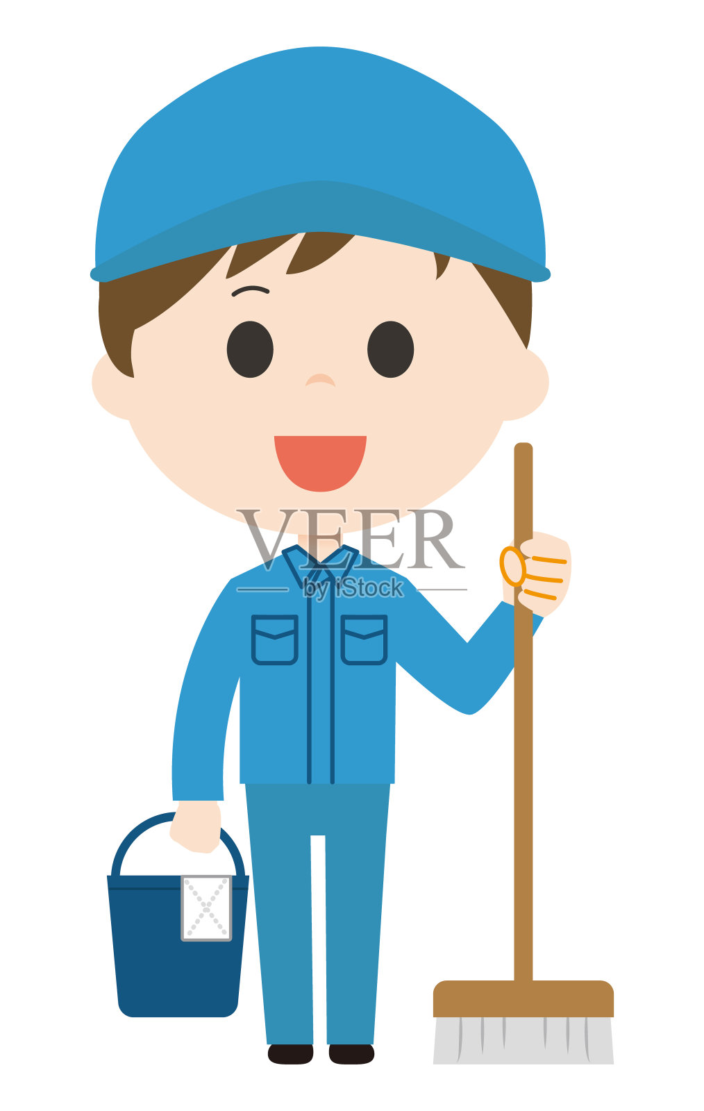 清洁人员。这是矢量图。插画图片素材