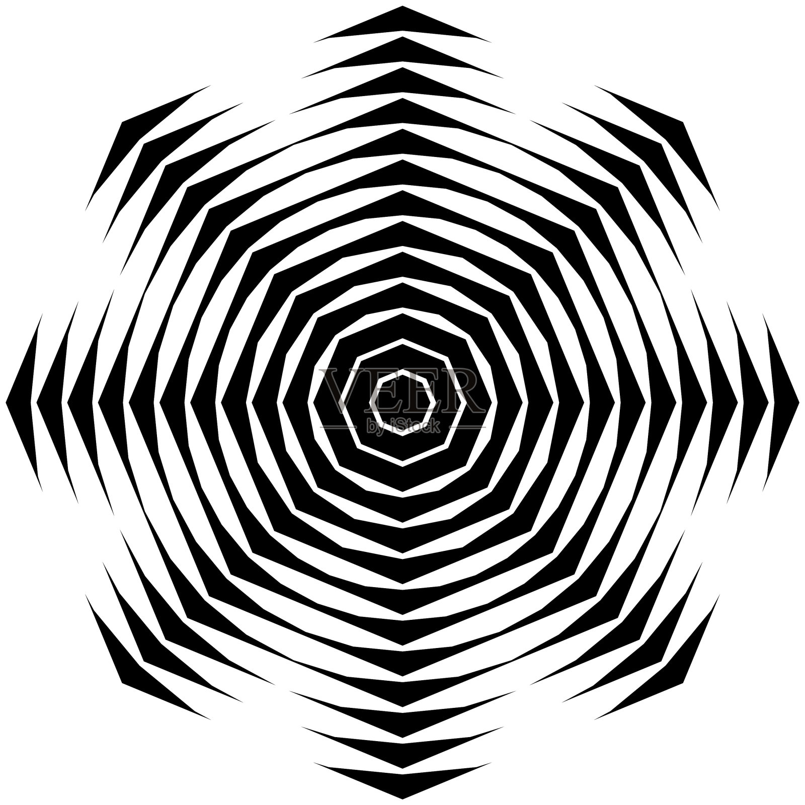 简单抽象的径向同心主题曼荼罗插画图片素材