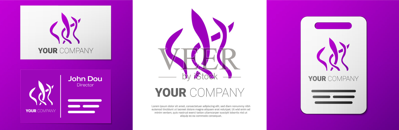 标志型海藻图标孤立在白色背景插画图片素材