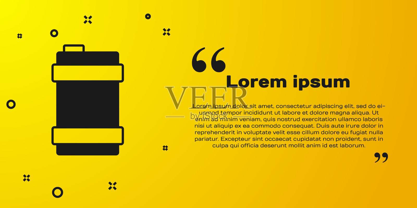 黑色金属啤酒桶图标孤立在黄色插画图片素材