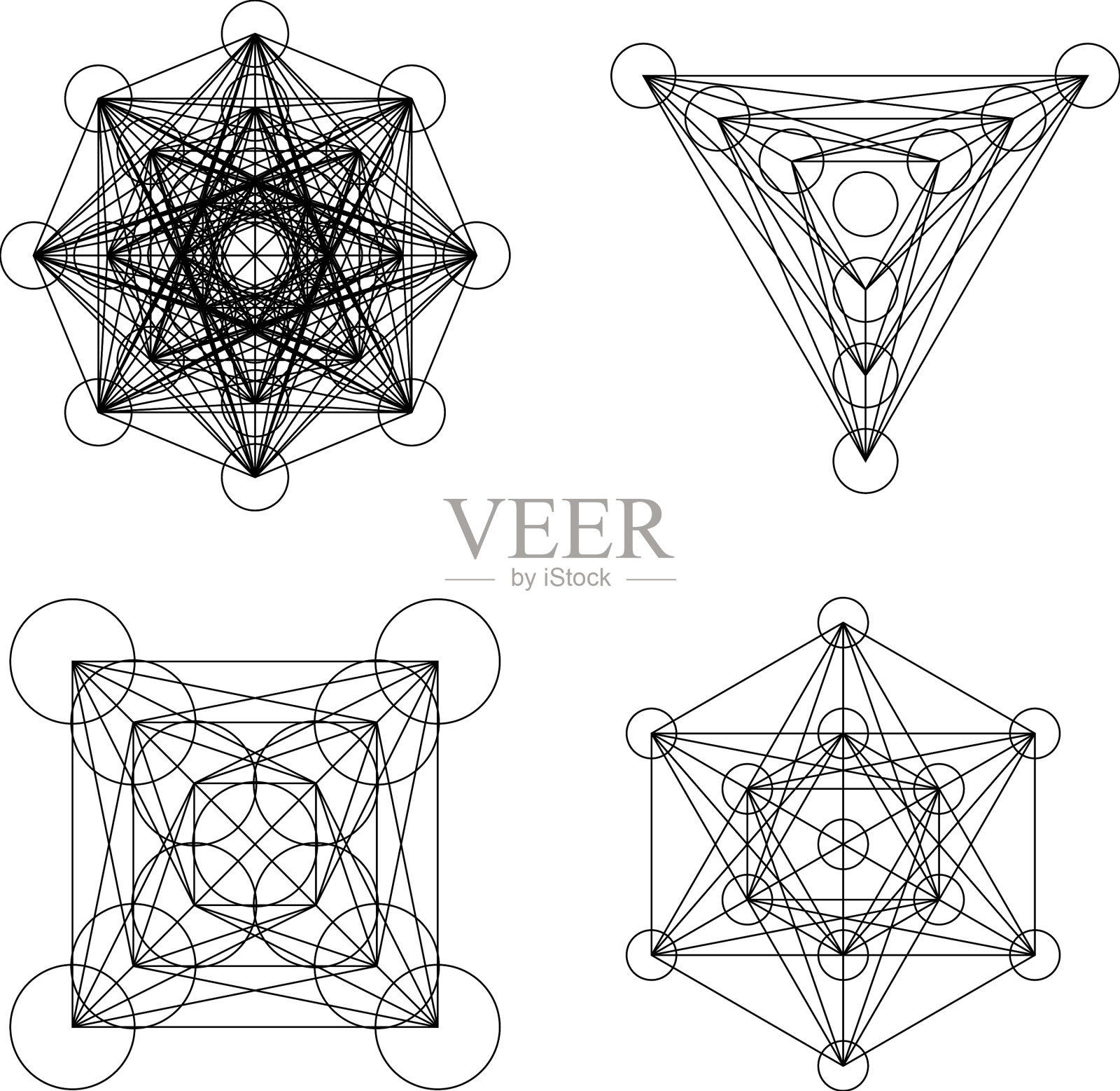 几何形状的图标符号与抽象插画图片素材