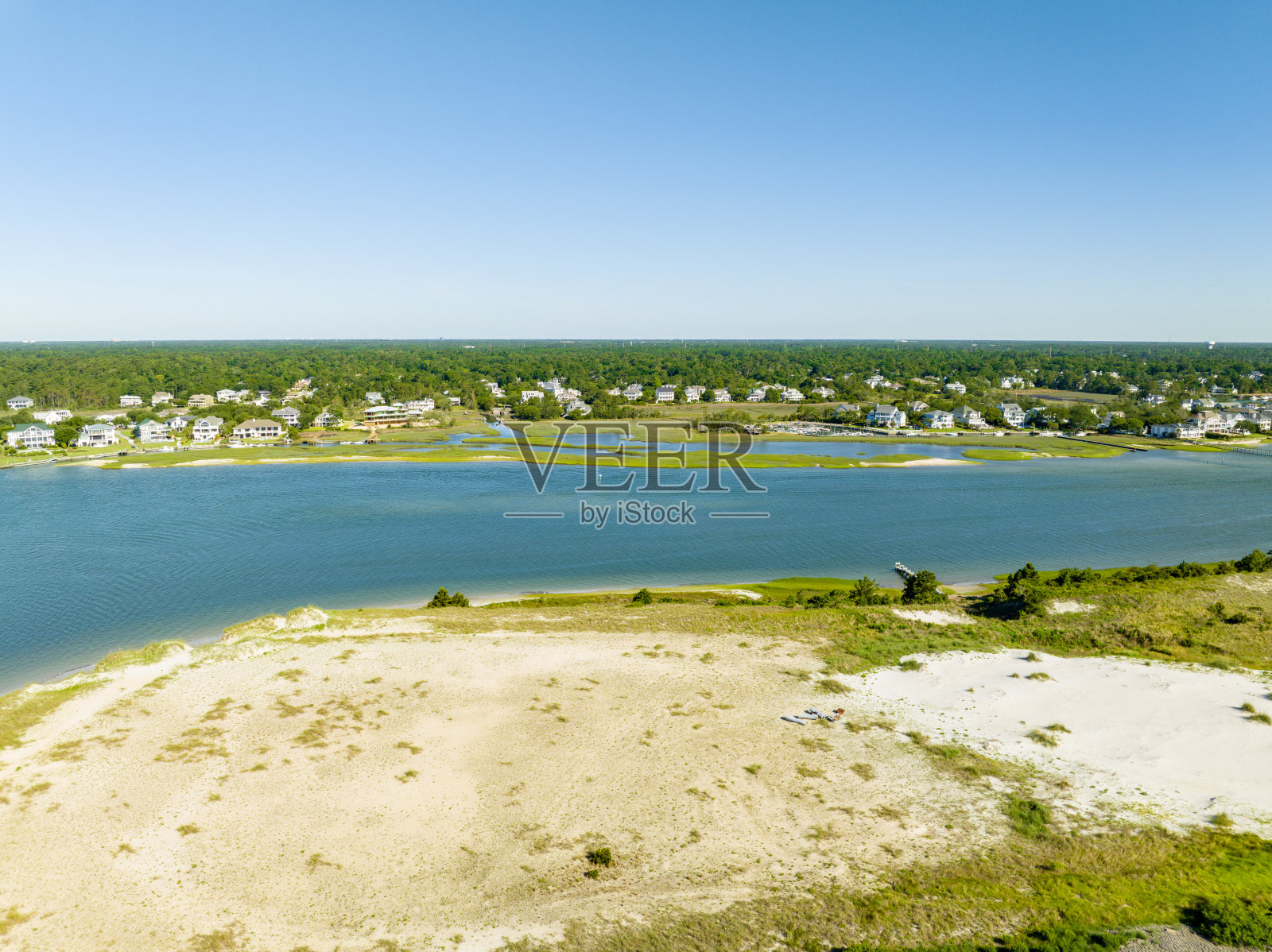 北卡莱茨维尔外班克斯的自然景观和家园照片摄影图片