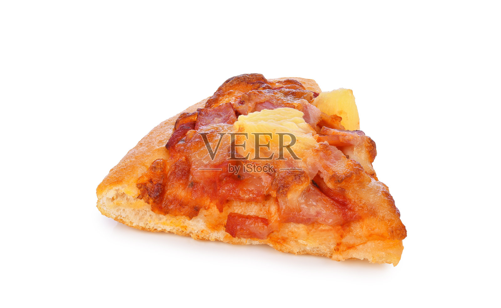 美味的夏威夷披萨孤立在白色照片摄影图片