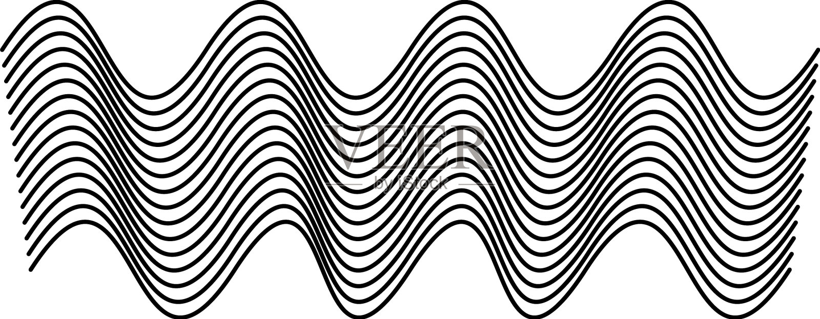 波浪起伏的线条抽象几何设计造型插画图片素材