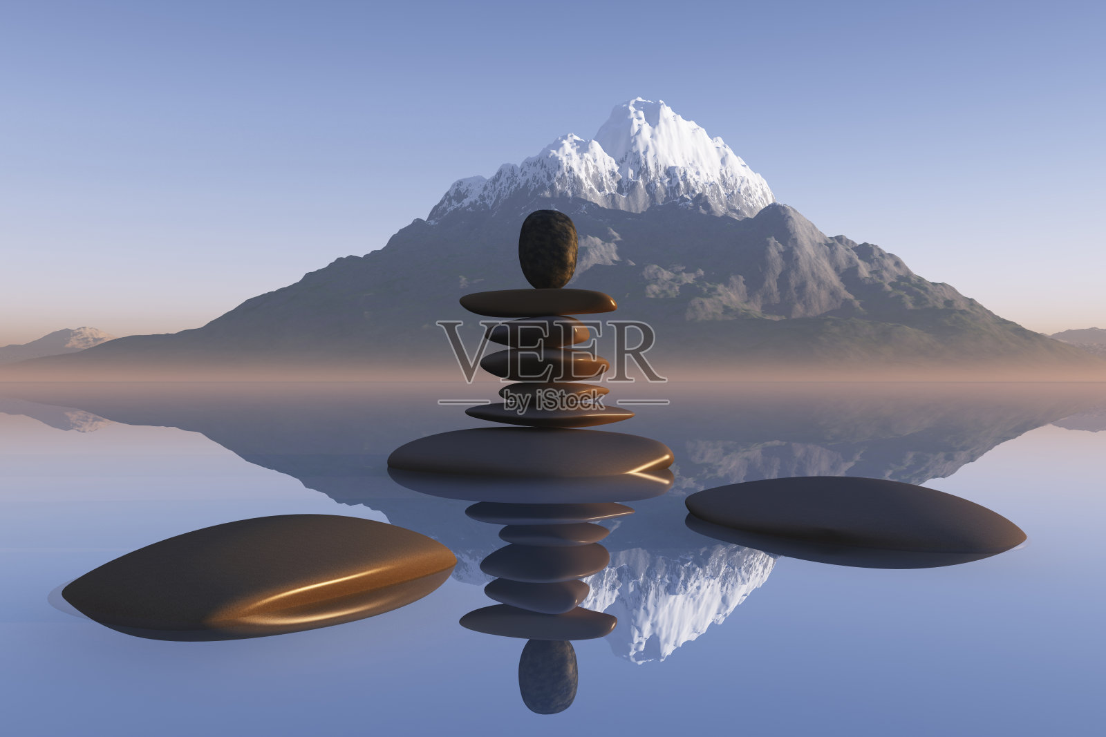 湖中堆石照片摄影图片