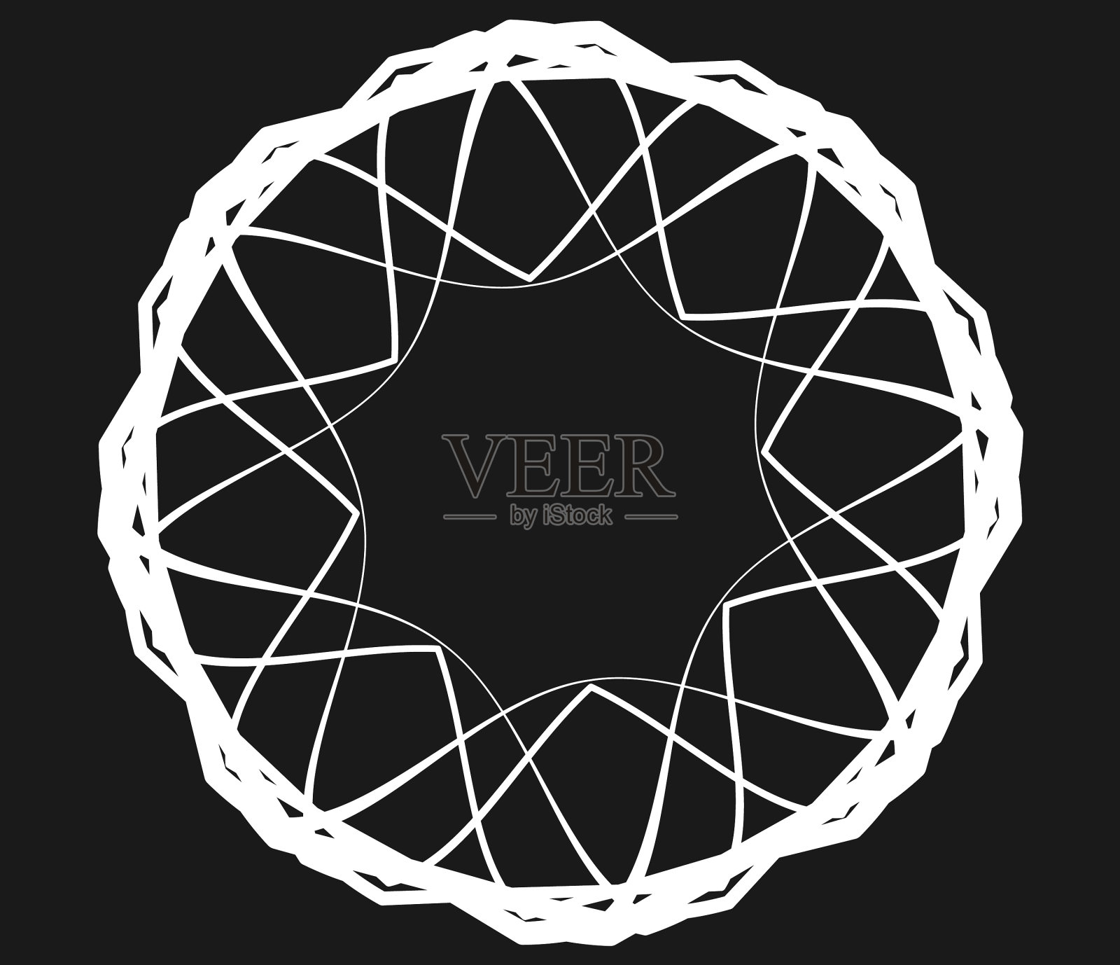 辐射曼荼罗圆形几何图案图标插画图片素材