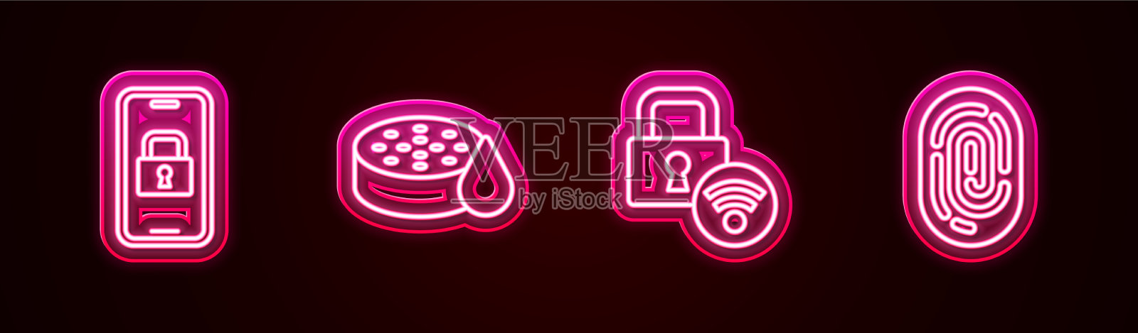 设置线路数字门锁水浸传感器和图标素材